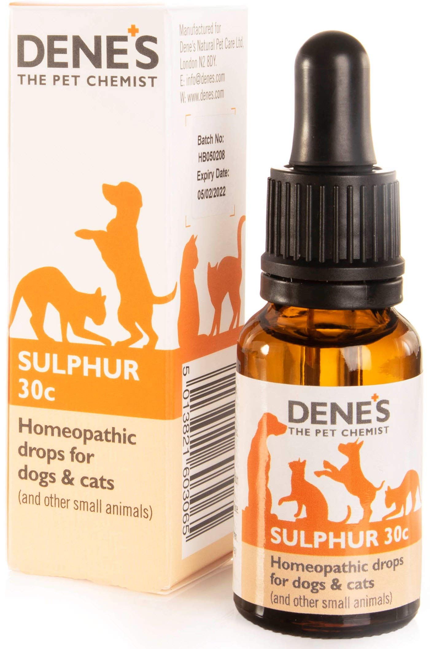 Denes Sulphur 30c Homeopathic Remedy for Cat Itch & Skin Issues | 15ml 1