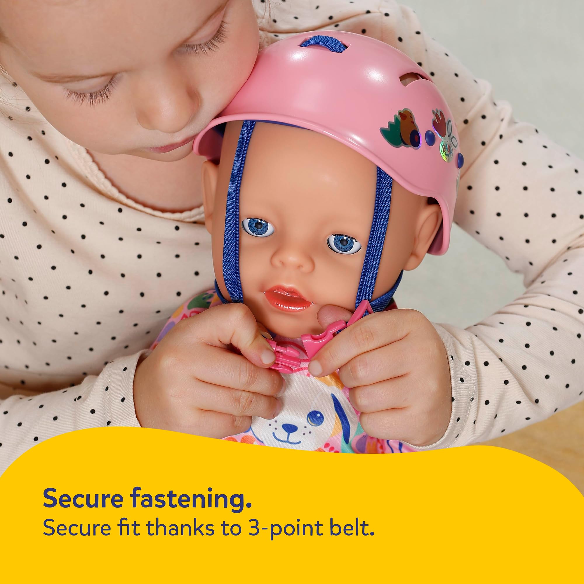 BABY born Doll Helmet with Fun Graphics | Fits 36cm & 43cm Dolls | Pink Plastic 4