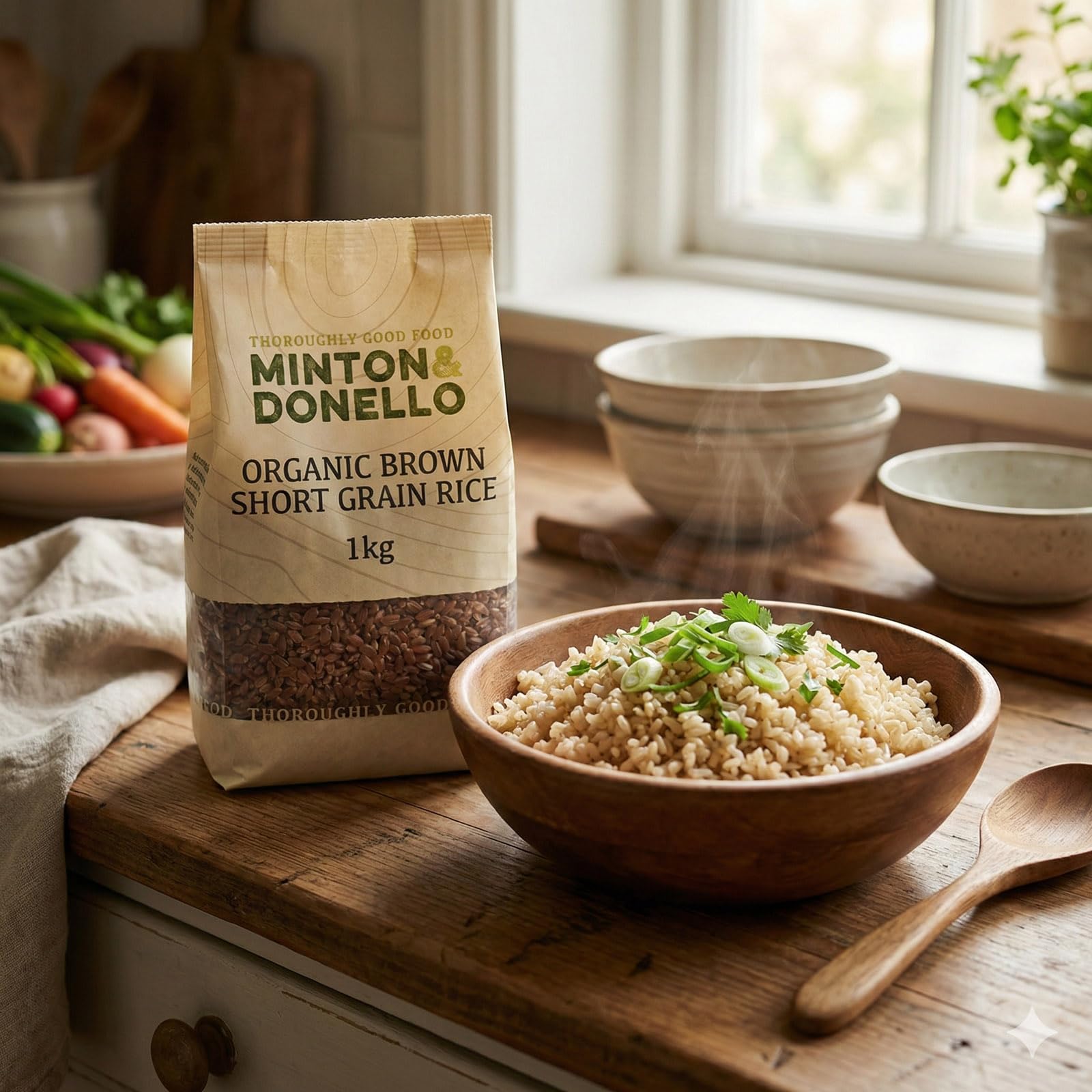 Minton & Donello Organic Short Grain Brown Rice - 1kg Bulk Pack | Rich & Nutty Flavour