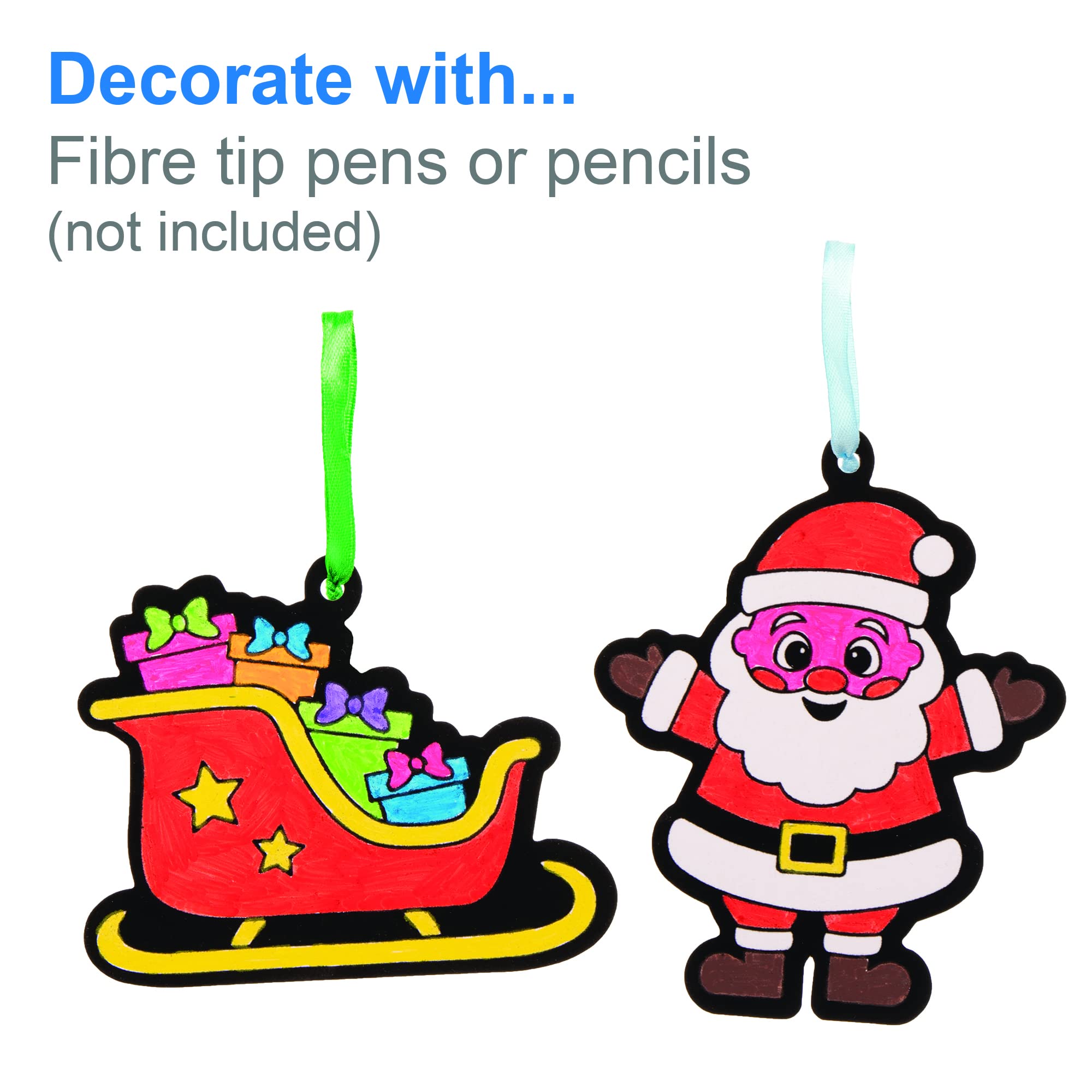 Baker Ross Christmas Colour In Decorations FE992 - Pack of 15 Craft Kit for Kids 3