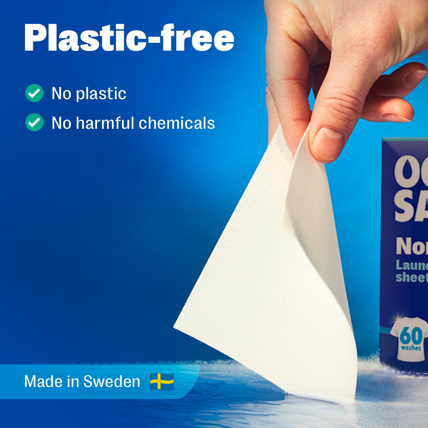OceanSaver Eco Laundry Detergent Sheets - Non-Bio, Ocean Friendly Formula | Ocean Fresh Linen Scent 7