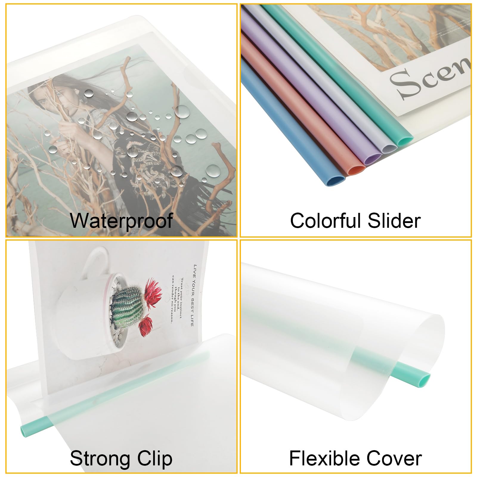 ASelected Report Covers - 20 Pcs A4 Sliding Bar Binding Covers | Holds 60 Sheets | PP Material 4