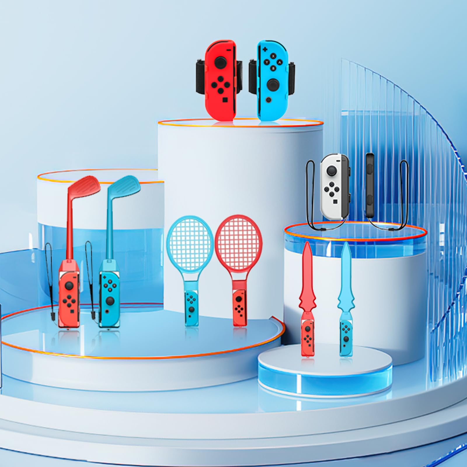 HLRAO 10 in 1 Nintendo Switch Sports Accessories Bundle for Switch & OLED Model 10