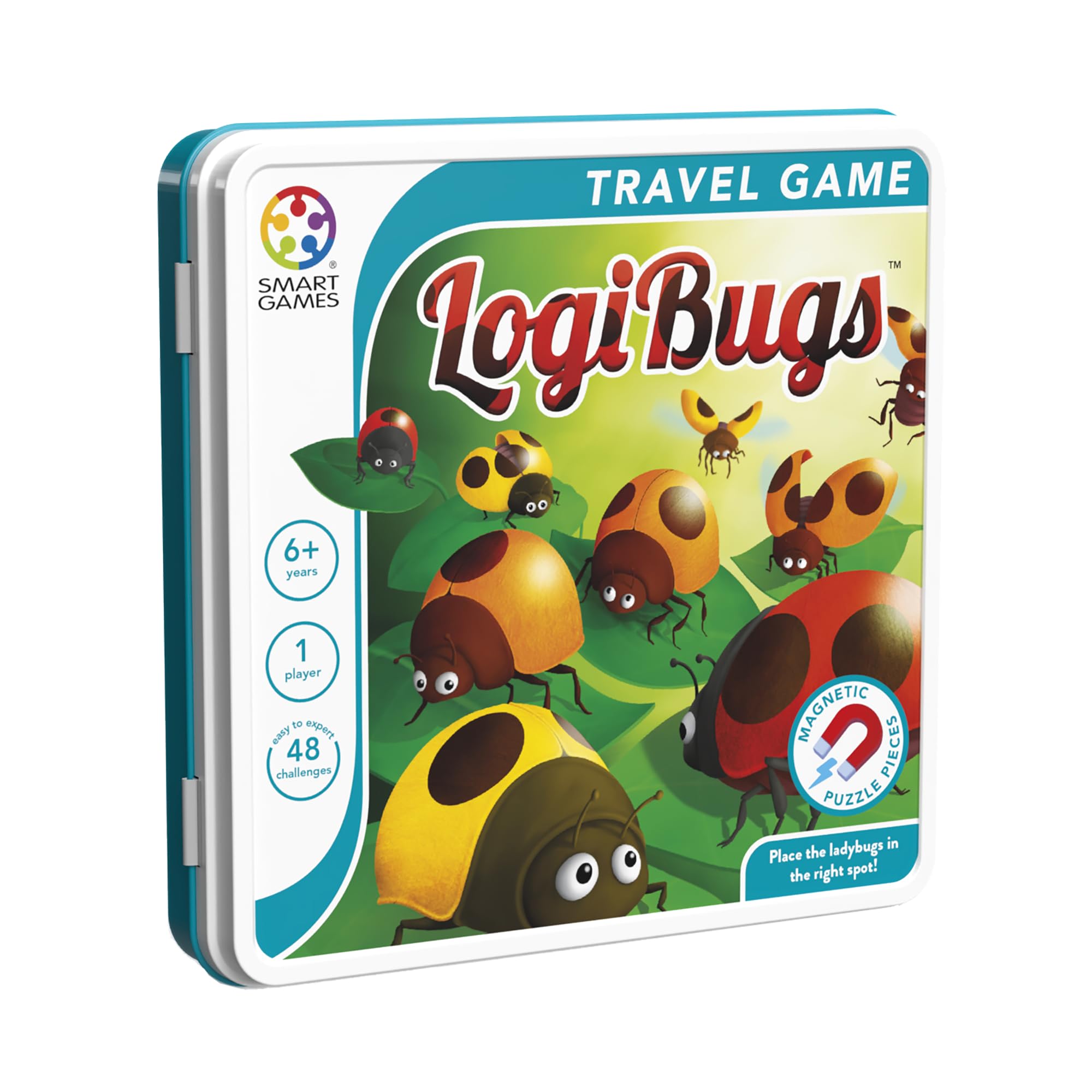 SmartGames Logibugs Magnetic Puzzle Game - 48 Challenges | Travel Tin | Ages 6+ 2