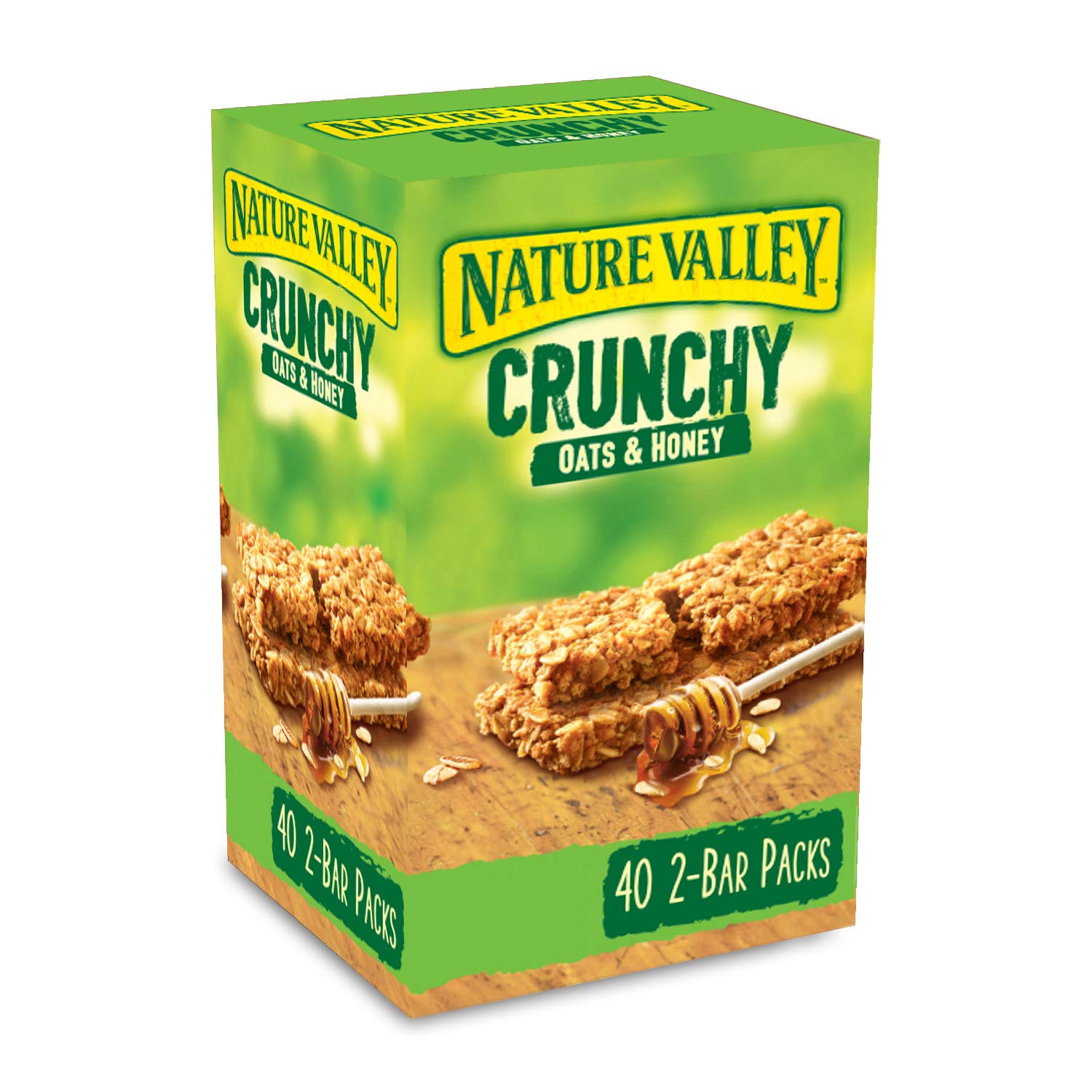 Nature Valley Crunchy Granola Bars Oats 'n' Honey - 40 Pack (2 Bars Per Pack) | Wholegrain Oats
