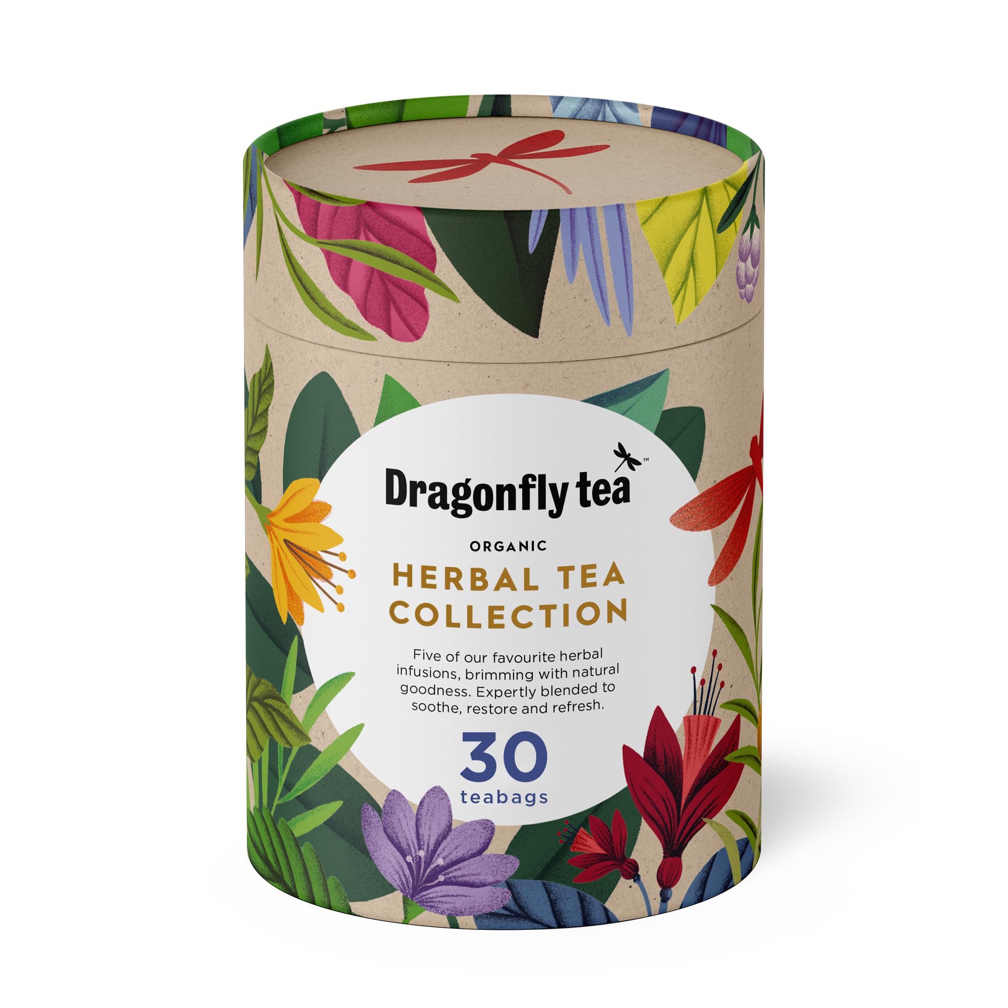 Dragonfly Tea Organic Herbal Tea Gift Collection - 30 Tea Bags, Plastic-Free & Compostable Packaging 7
