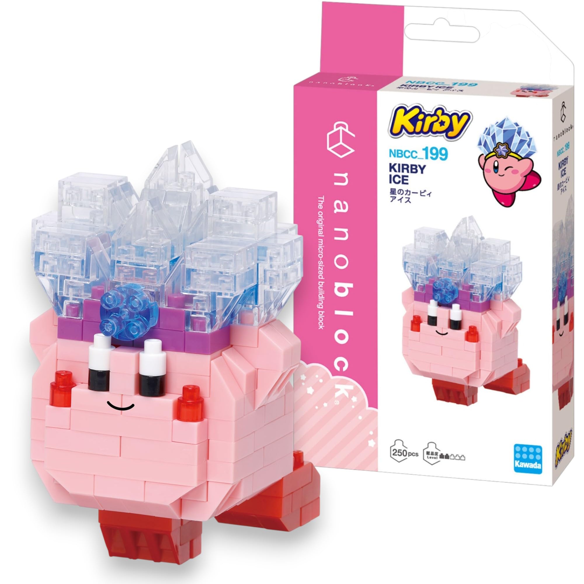 nanoblock Kirby Ice Figure Model Kit - 250 Micro-Bricks | Difficulty 2/5 | Ages 12+