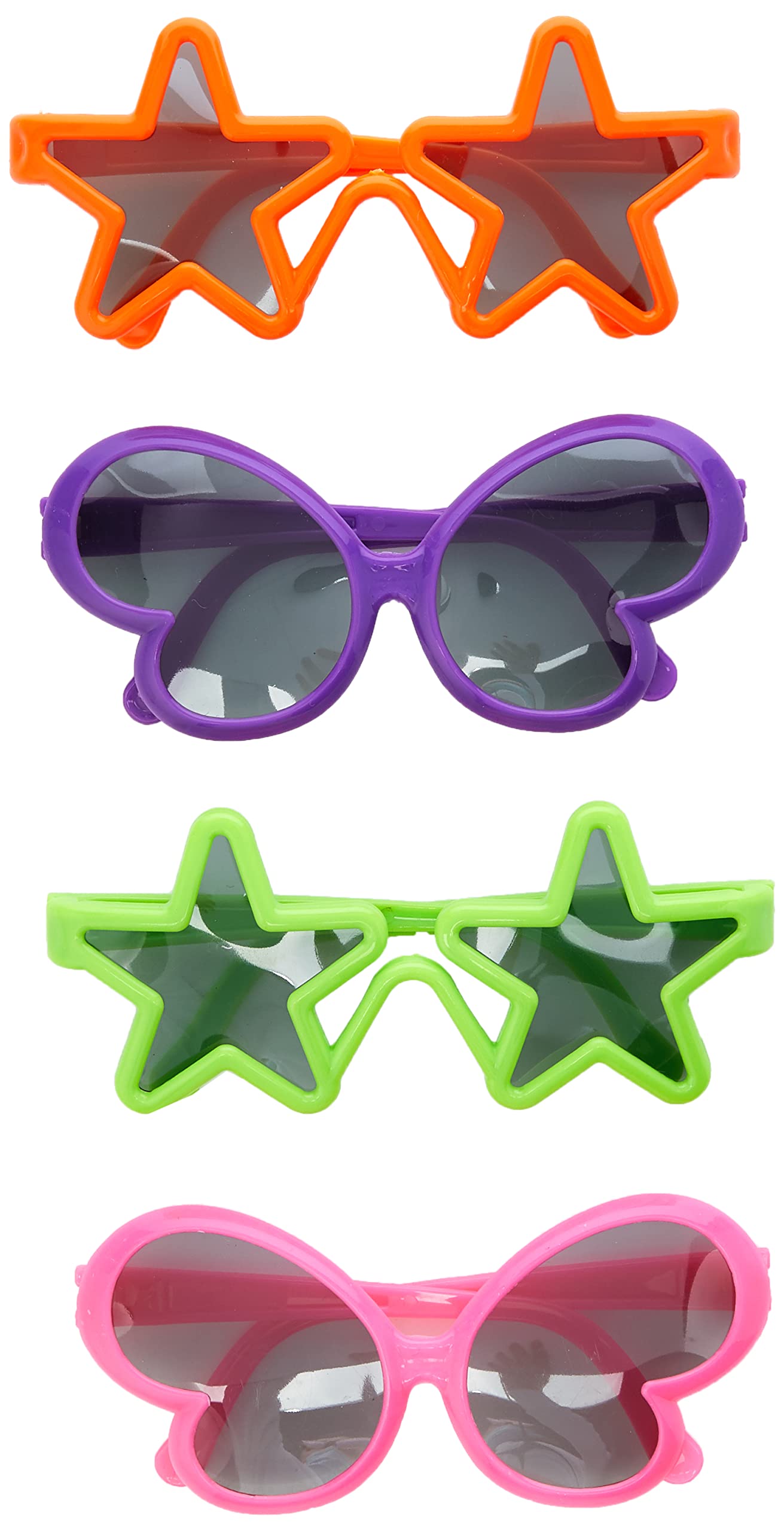 Baker Ross Funky Fun Sunglasses Shades for Kids (Pack of 4) | Assorted Retro Shapes | Plastic