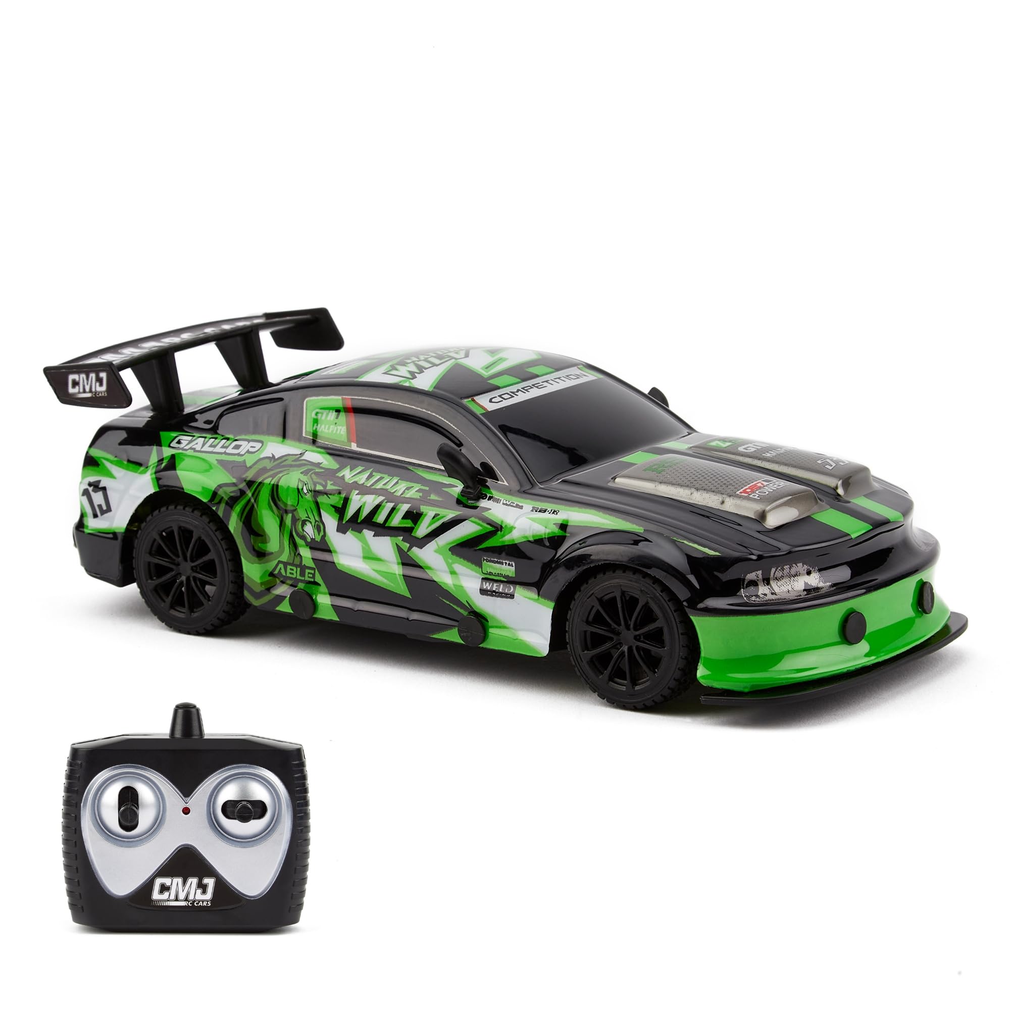 CMJ RC Cars Road Rebel Green Machine - 1:24 Scale High-Speed 2.4GHz Remote Control Racing Car 1