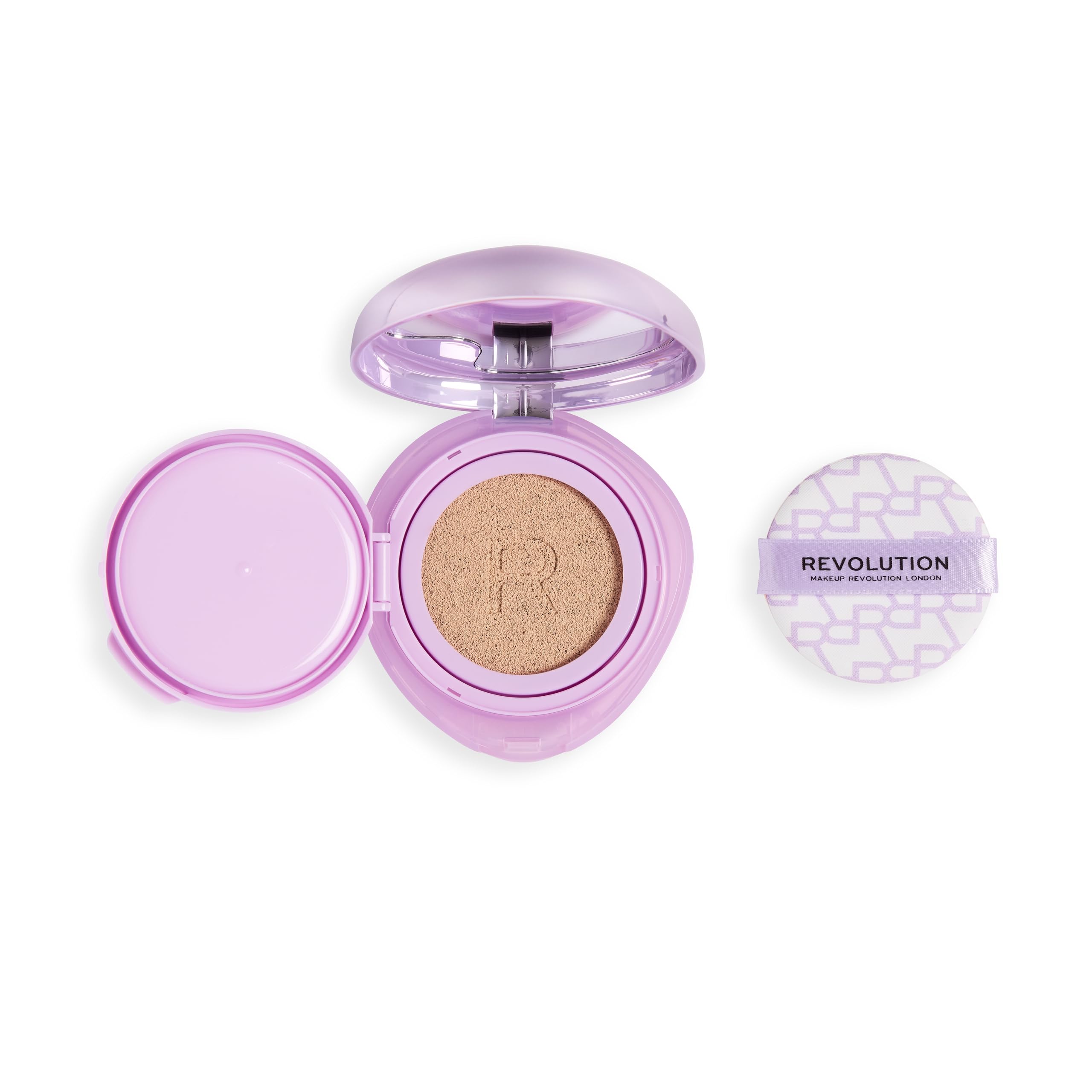 Revolution Beauty London Superdewy Cushion Foundation - Buildable Coverage, Radiant Finish | Fair Neutral