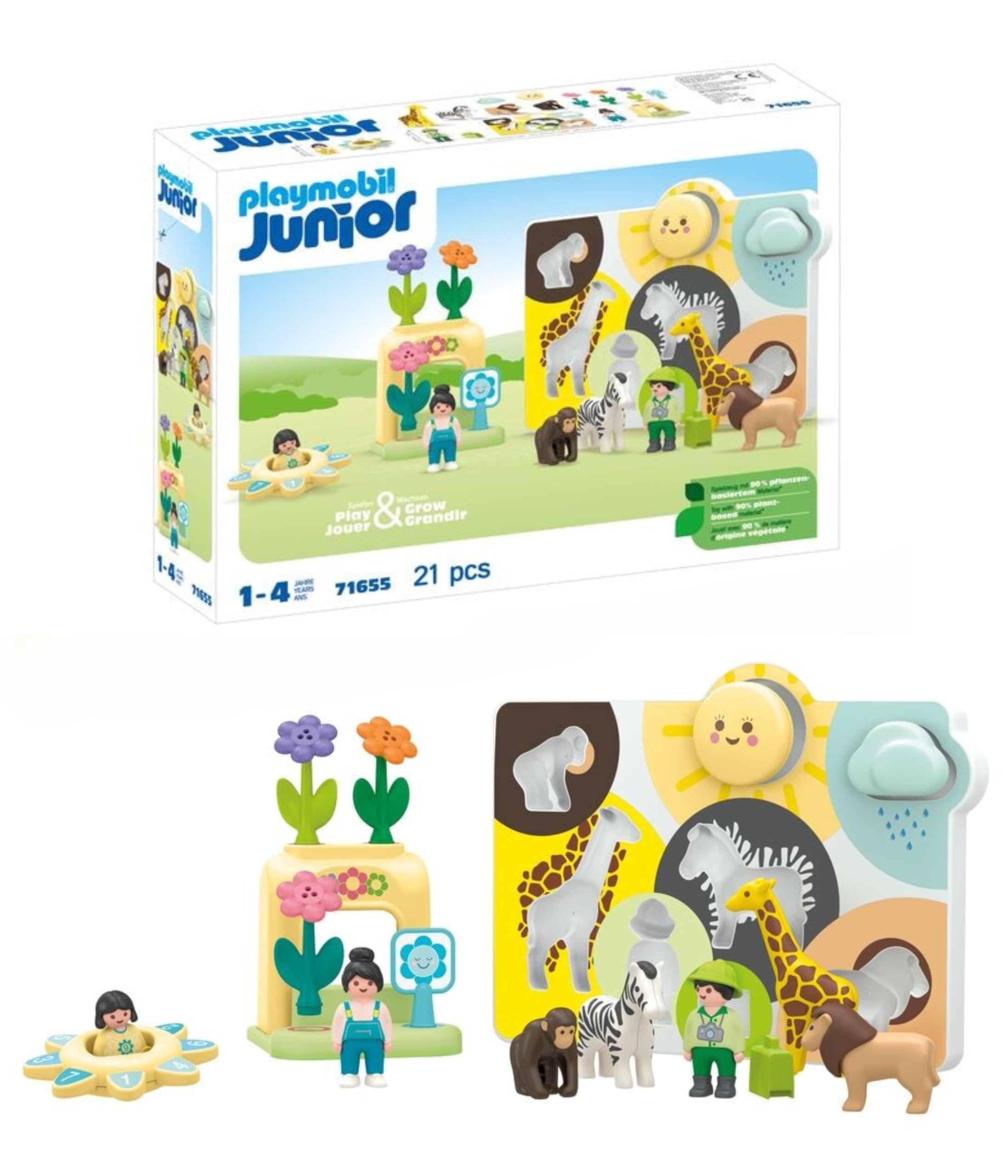 Playmobil JUNIOR Learning & Play Set - Age 1+ | Puzzle, Sorting & Rattle Spinner | Bio-Based Plastic