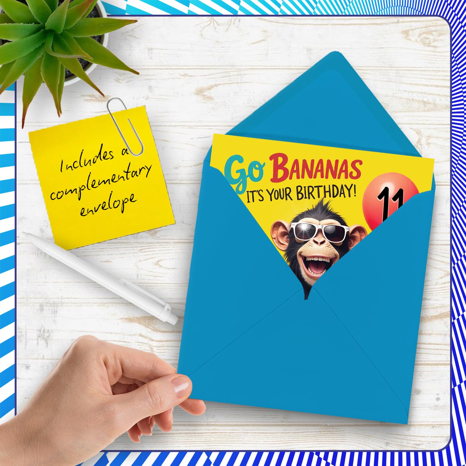 Stuff4 11th Birthday Card for Boys & Girls - Monkey Go Bananas Design | 145mm x 145mm 5
