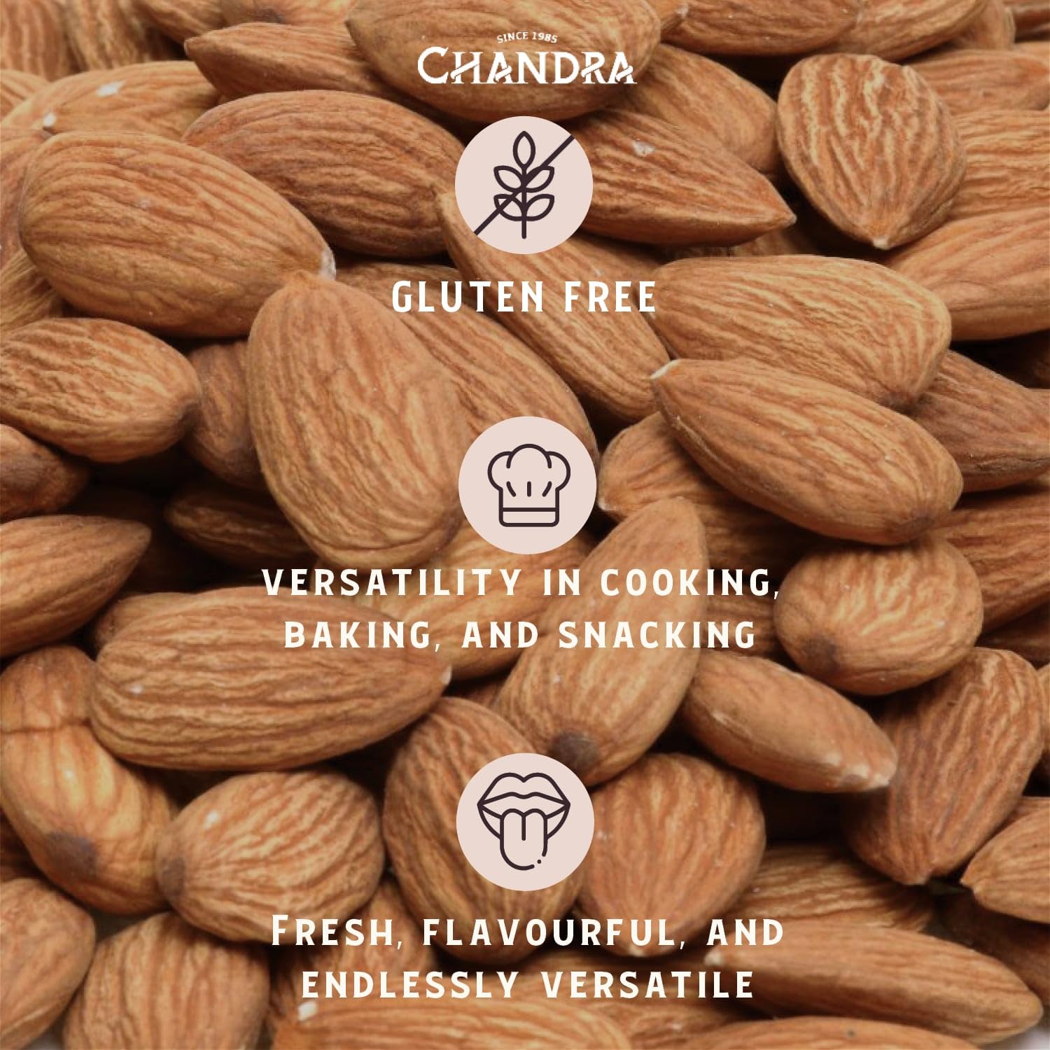 CHANDRA Whole Foods Raw Almonds - 1KG Pack | Gluten-Free, Vegan, Keto/Paleo Friendly 4