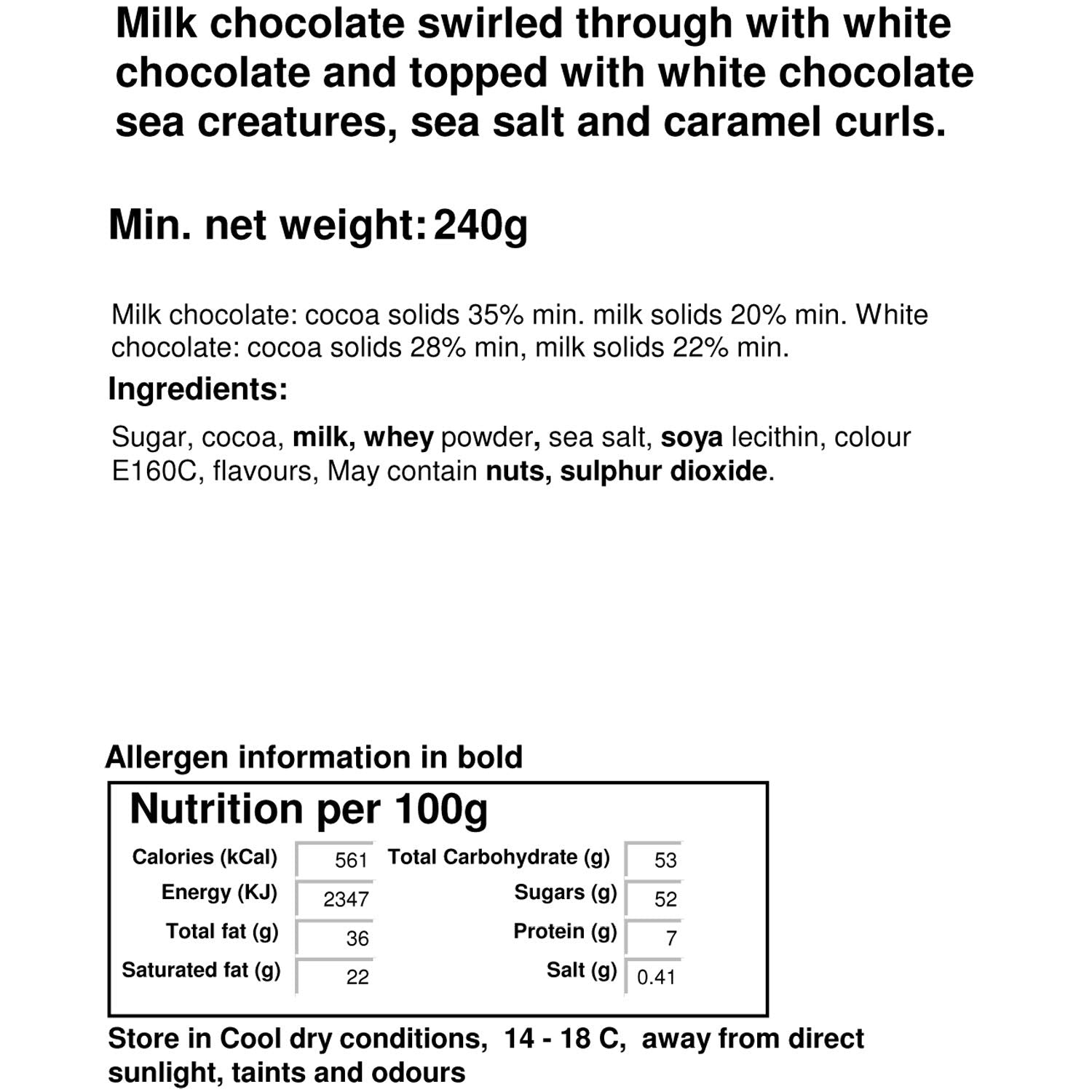 Hamiltons Milk Chocolate Sea Salt and Caramel Gourmet Chocolate Pizza, 240g