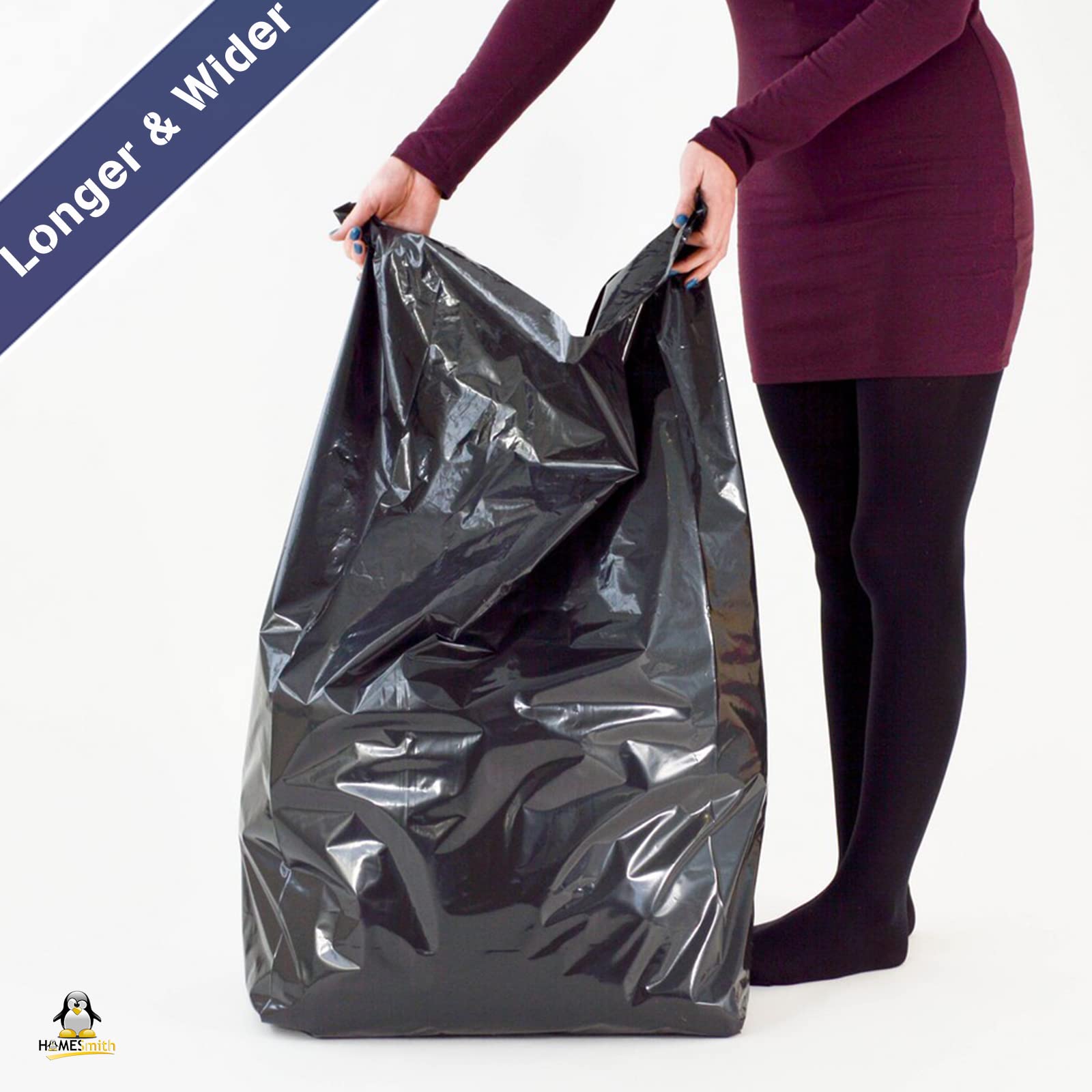 HomeSmith Extra Large & Extra Heavy Duty Refuse Sacks - 120L Capacity, 50 Count, Black 5