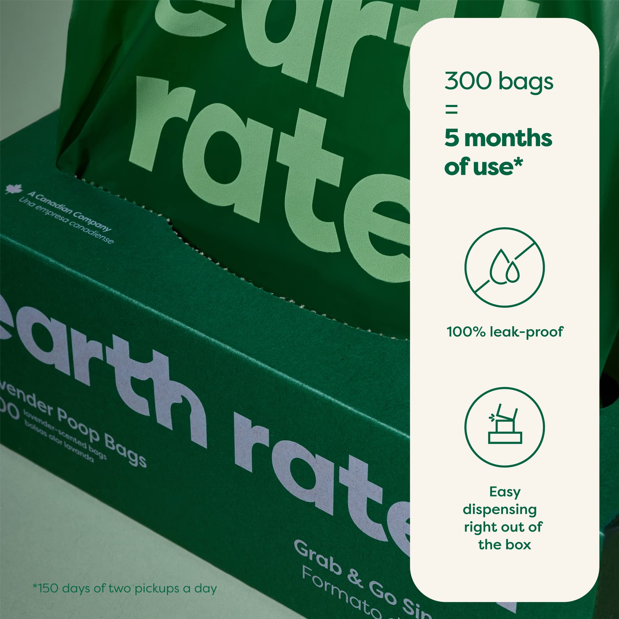 Earth Rated Dog Waste Bags - 300 Count Lavender Scented Roll | Recycled Plastic 5
