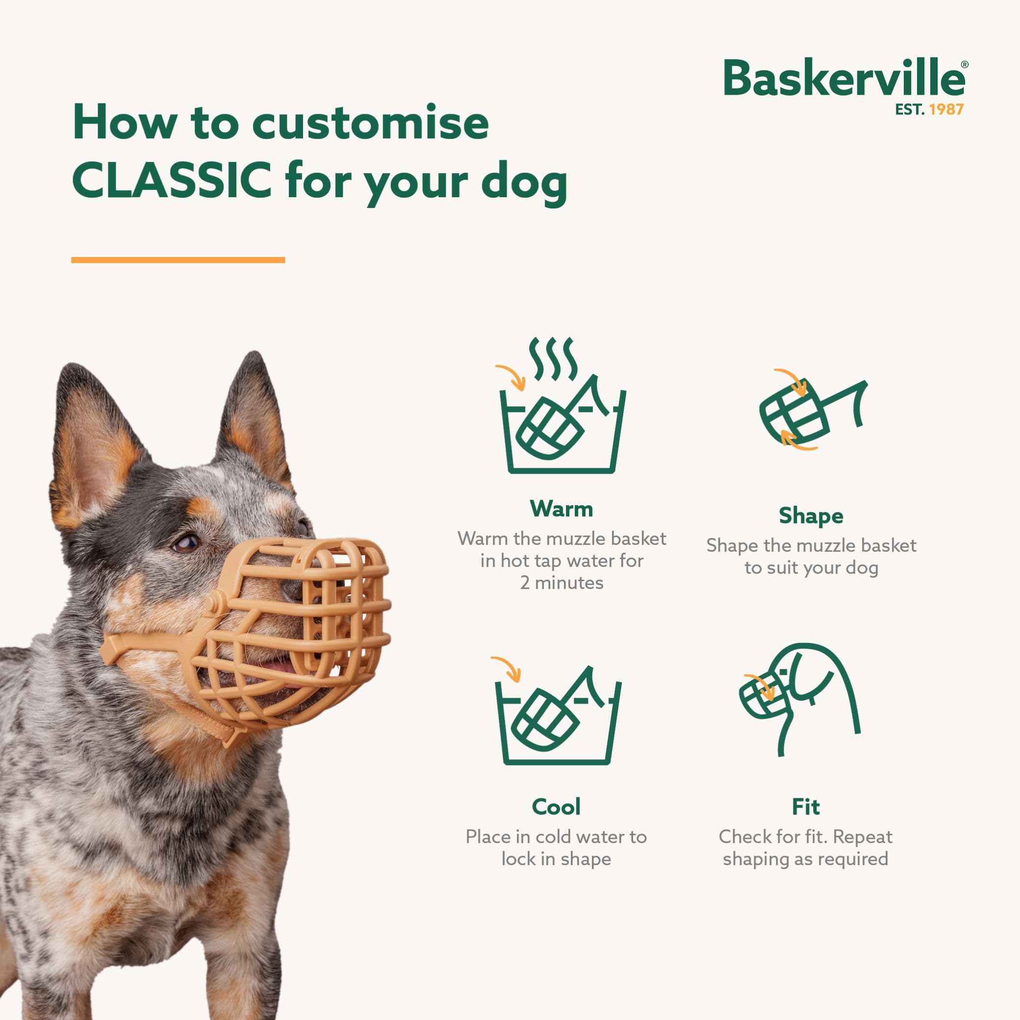 Baskerville Classic Basket Dog Muzzle - Size 9 | Brown TPE 6