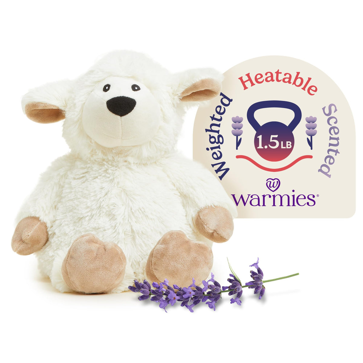 Warmies – 33 cm großes Schaf, mikrowellengeeignet, mit Lavendelduft