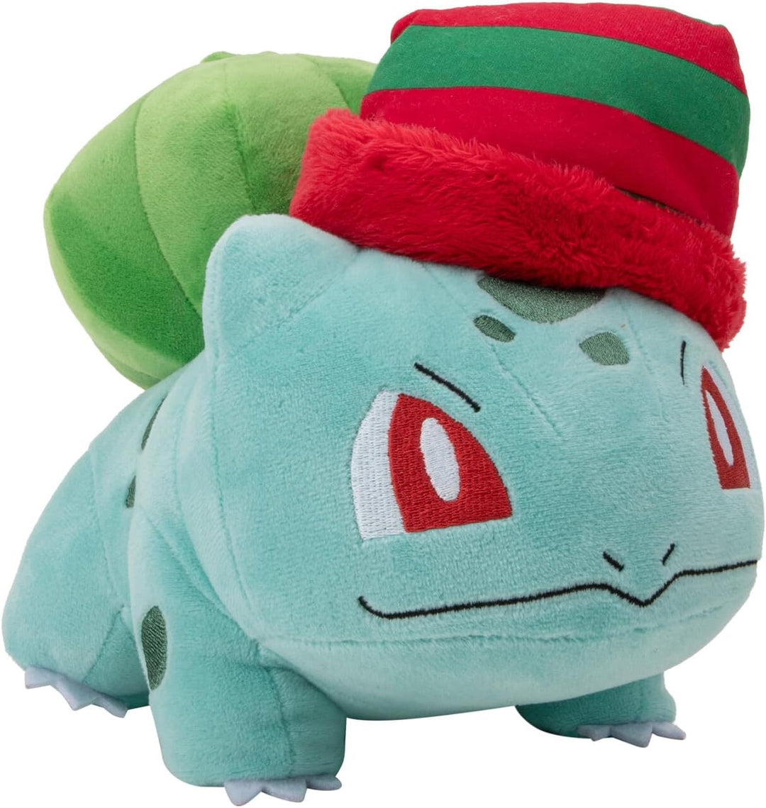 Pokémon Seasonal Plush - Bulbasaur with Striped Hat 8-Inch Plush for Pokémon Fans (PKW3377)