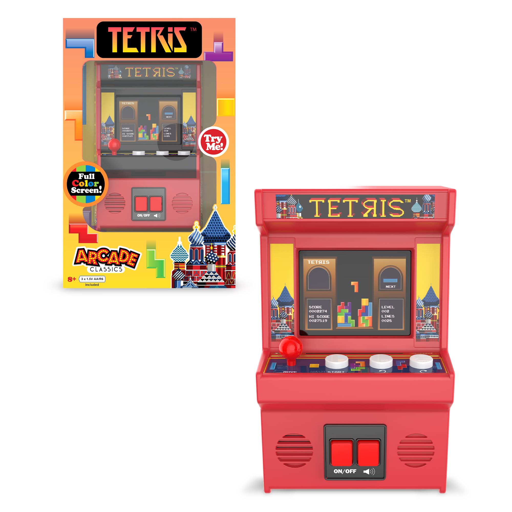 Mini Tetris Arcade Game Machine - Retro Electronic Handheld with Color Screen, Ages 8+ 3