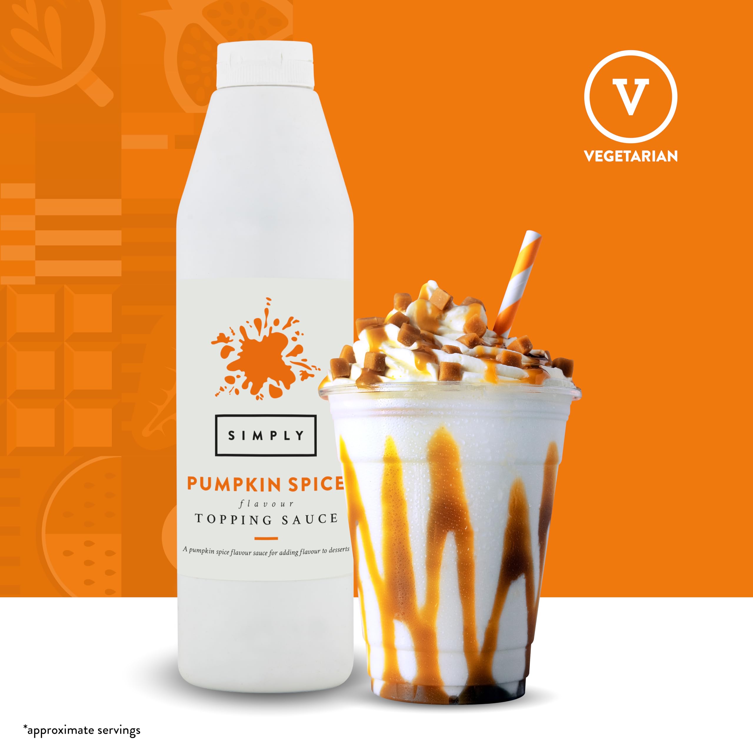 Simply - Pumpkin Spice Topping Sauce, Ready-to-Use Dessert Sauce for Ice Cream, Coffee & Baking