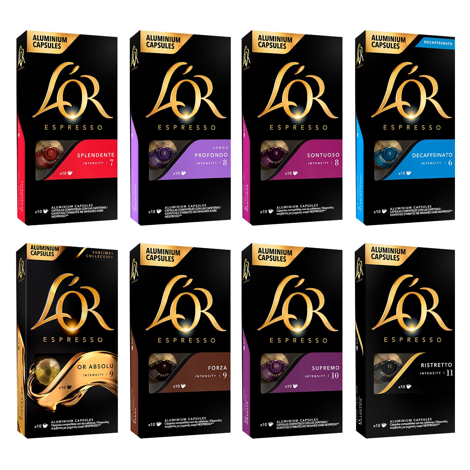 L'OR Favourites Assortment - Nespresso Compatible Coffee Pods (Pack of 80)