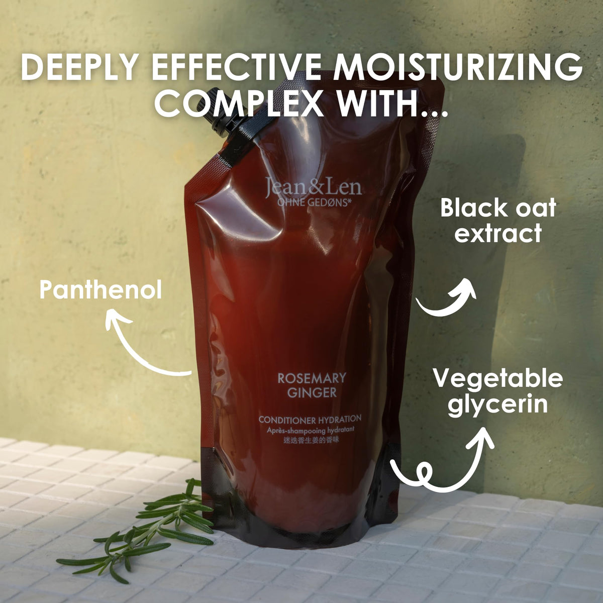 Jean & Len Conditioner Moisture Rosemary & Ginger - Moisturizing, Nourishing | 600 ml 3