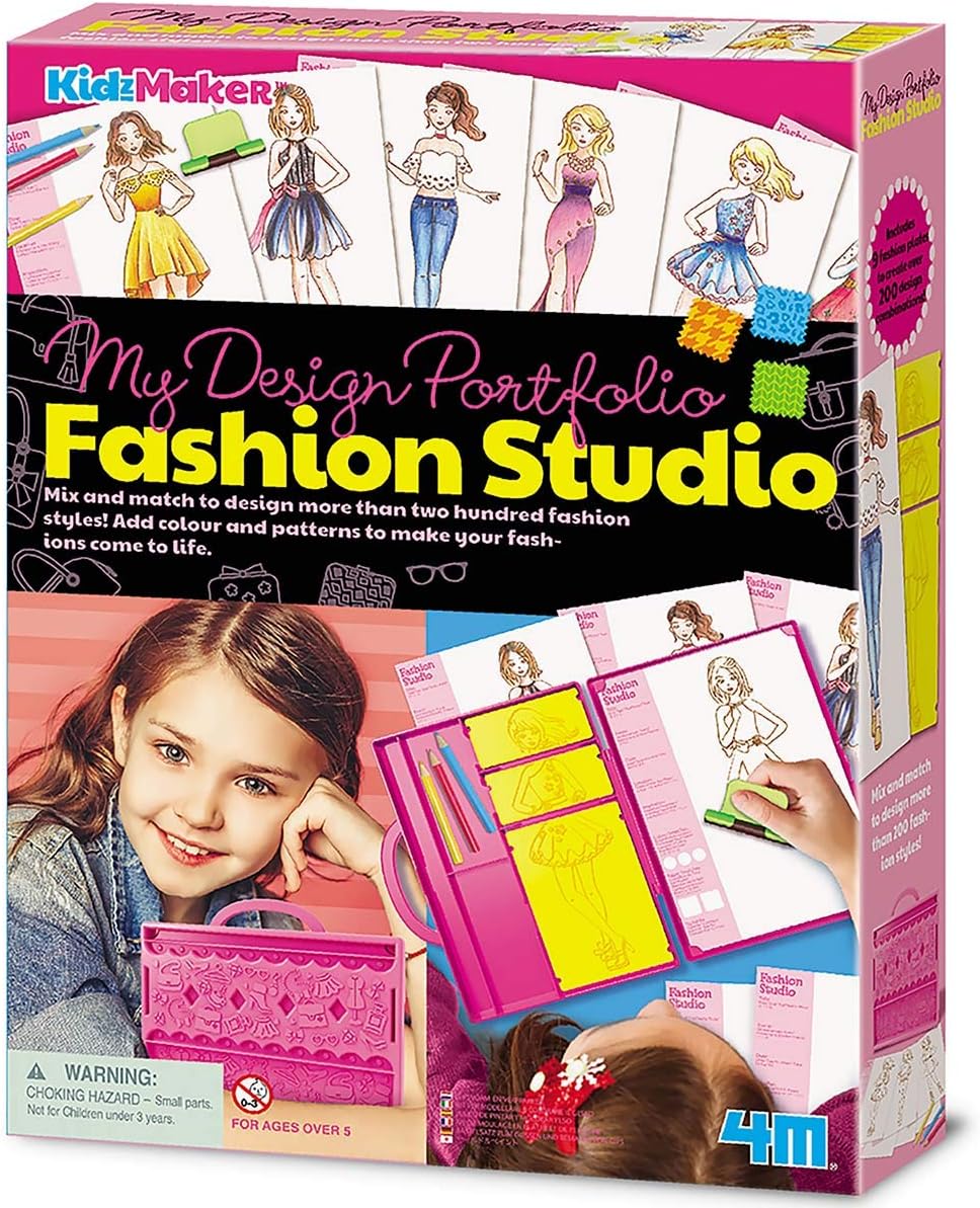 4M My Design Portfolio Fashion Studio Playset - Create 200+ Fashion Styles, Ages 5+ 1