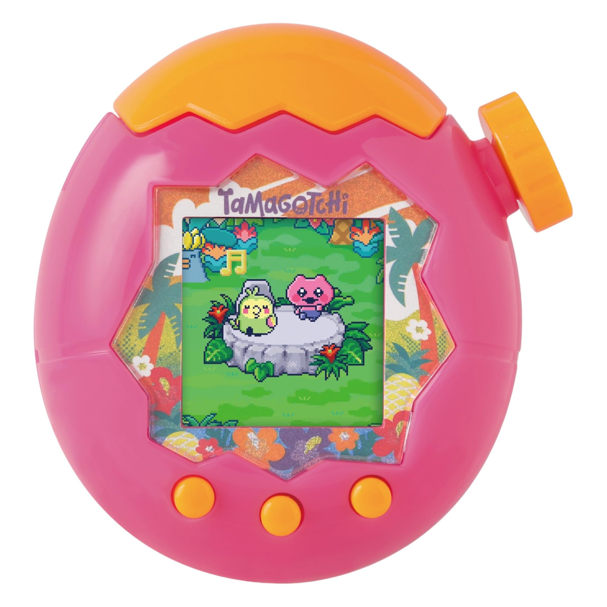 TAMAGOTCHI Paradise Electronic Pet - Orange Tropics Shell | 50+ Characters | Connectable
