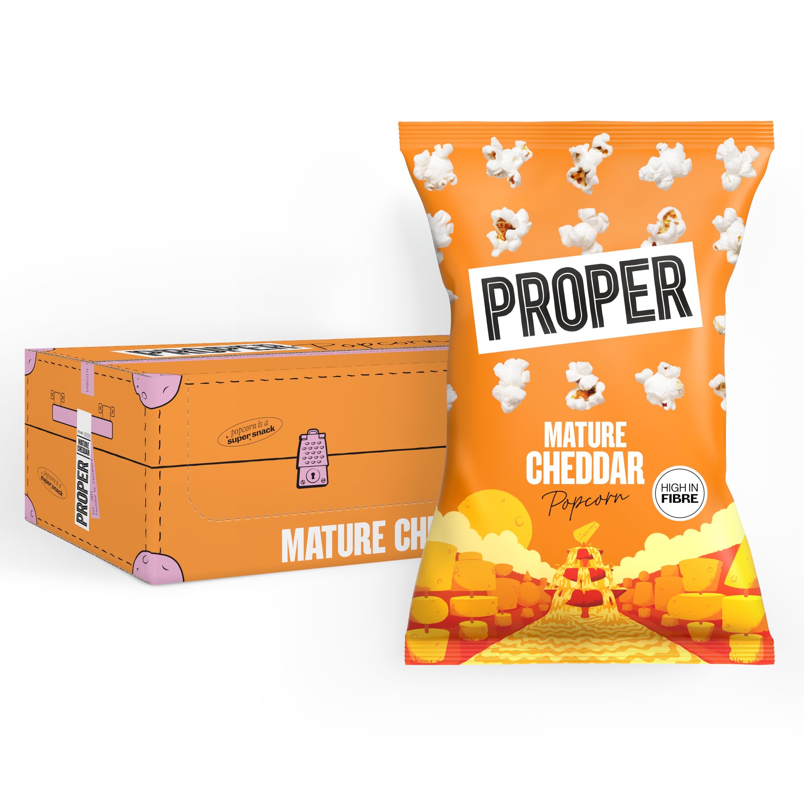 PROPER Corn Mature Cheddar Popcorn 8 X 70g