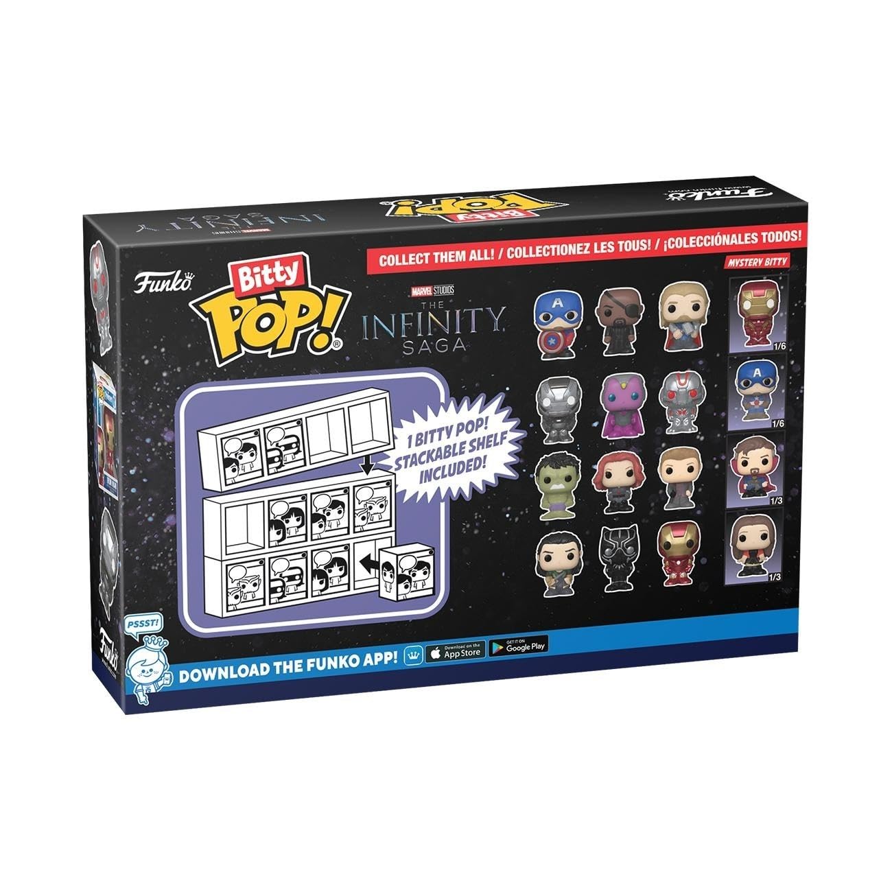 Funko Bitty Pop! Marvel Iron Man 4PK - War Machine, Vision, Ultron & Mystery Mini | 0.9 Inch Vinyl 3