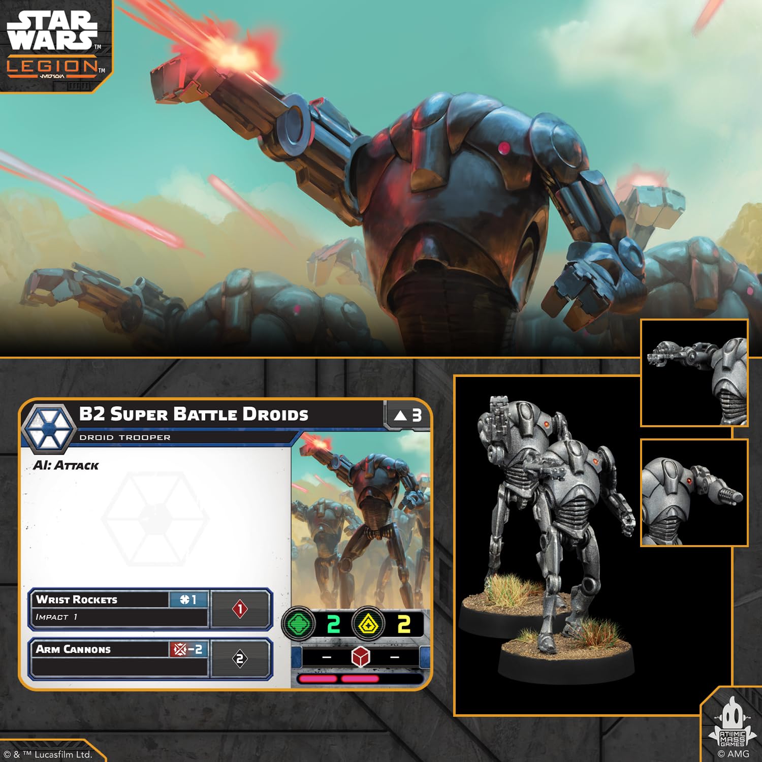 Atomic Mass Games Star Wars Legion B2 Super Battle Droids Unit Expansion 4