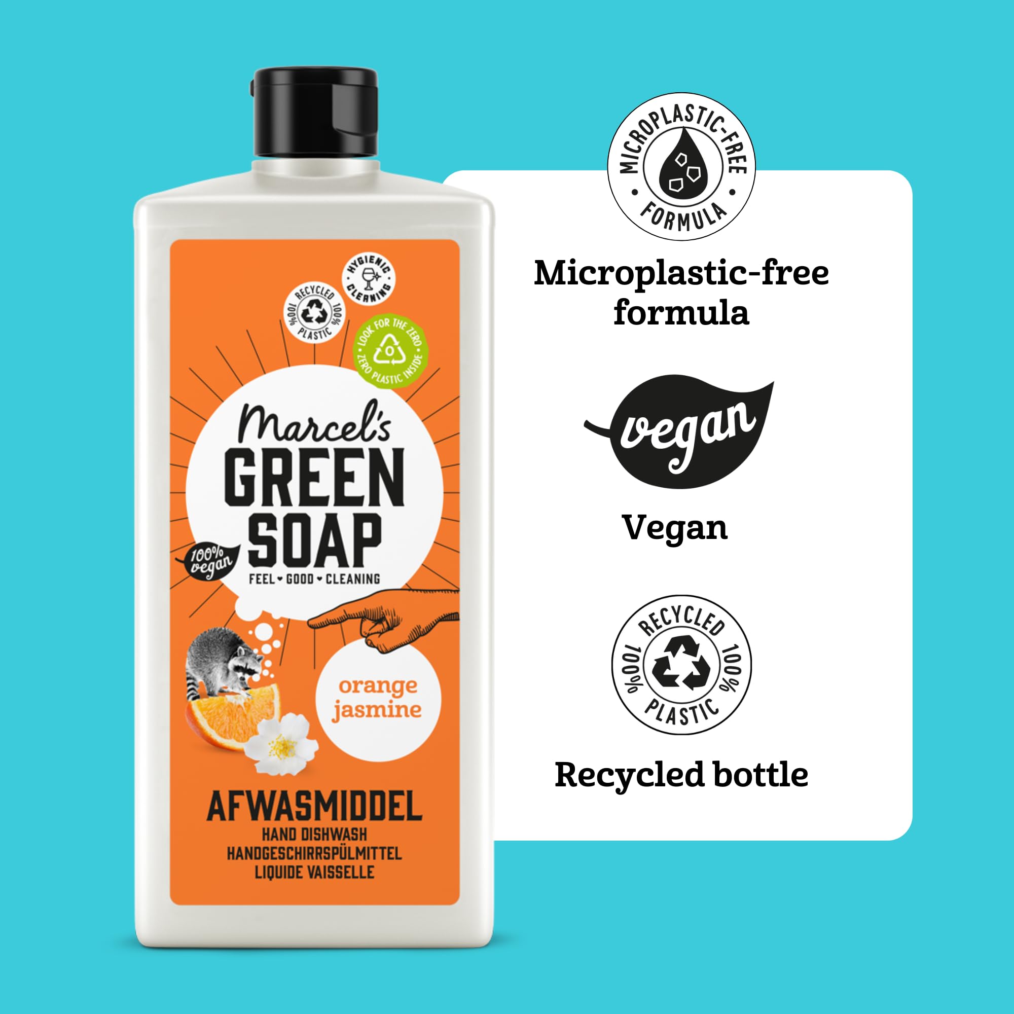 Marcel's Green Soap Washing-Up Liquid Orange & Jasmine - 500 ml - Plant-Based & Biodegradable 3