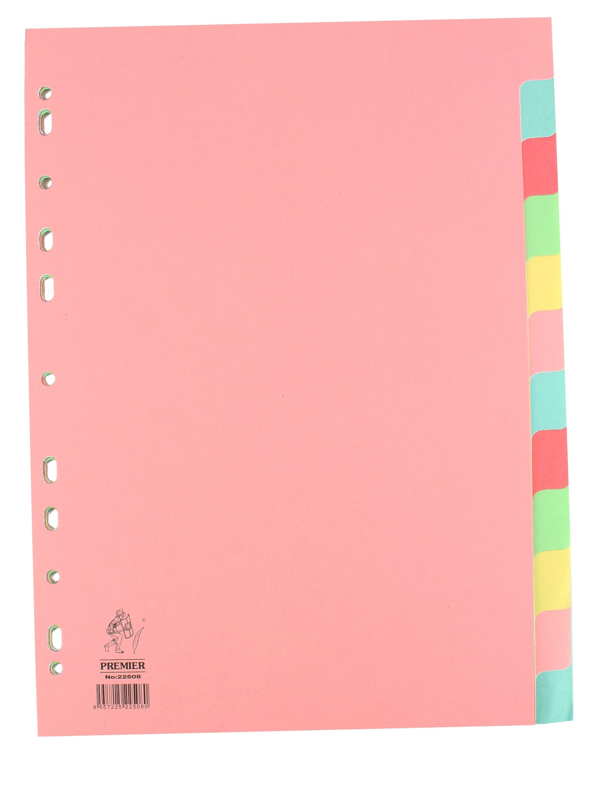 Rexel Whitebox A4 Manilla Divider - 12-Part Pink with Multi-Colour Tabs | Model 75697 1
