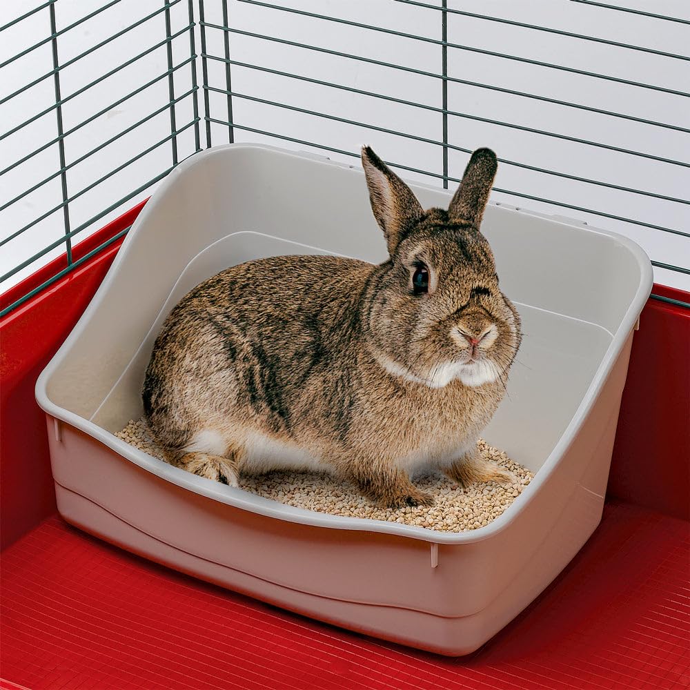 Ferplast L305 Plastic Rabbit Litter Tray for Rodents and Small Animals | 37x27x18.5 cm | Easy to Clean