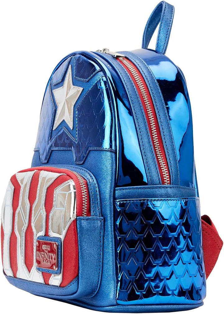 Loungefly Marvel Captain America Metallic Mini Backpack (Style: Cosplay)