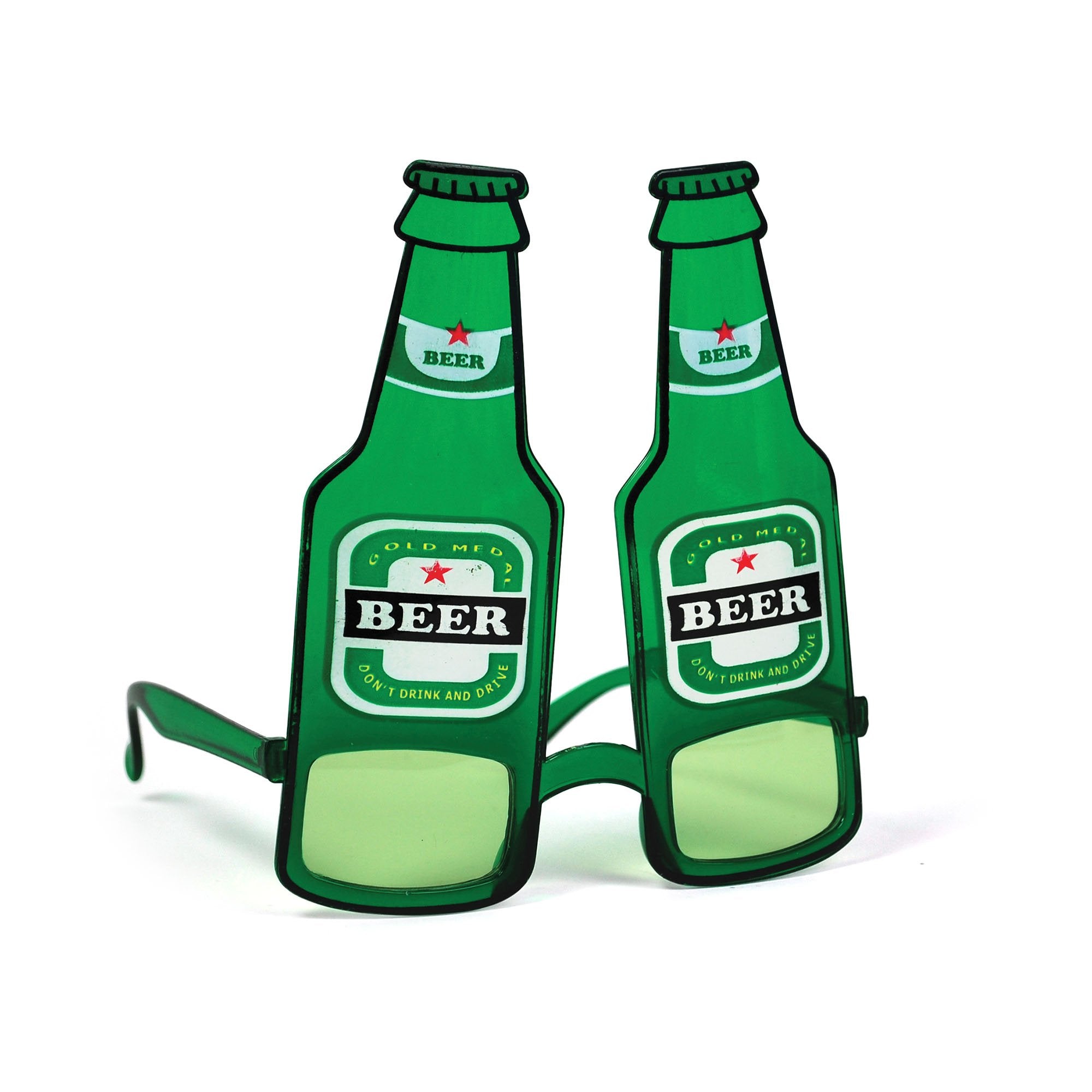 Bristol Novelty Beer Bottle Glasses - Oktoberfest Accessory | Plastic | Green | One Size
