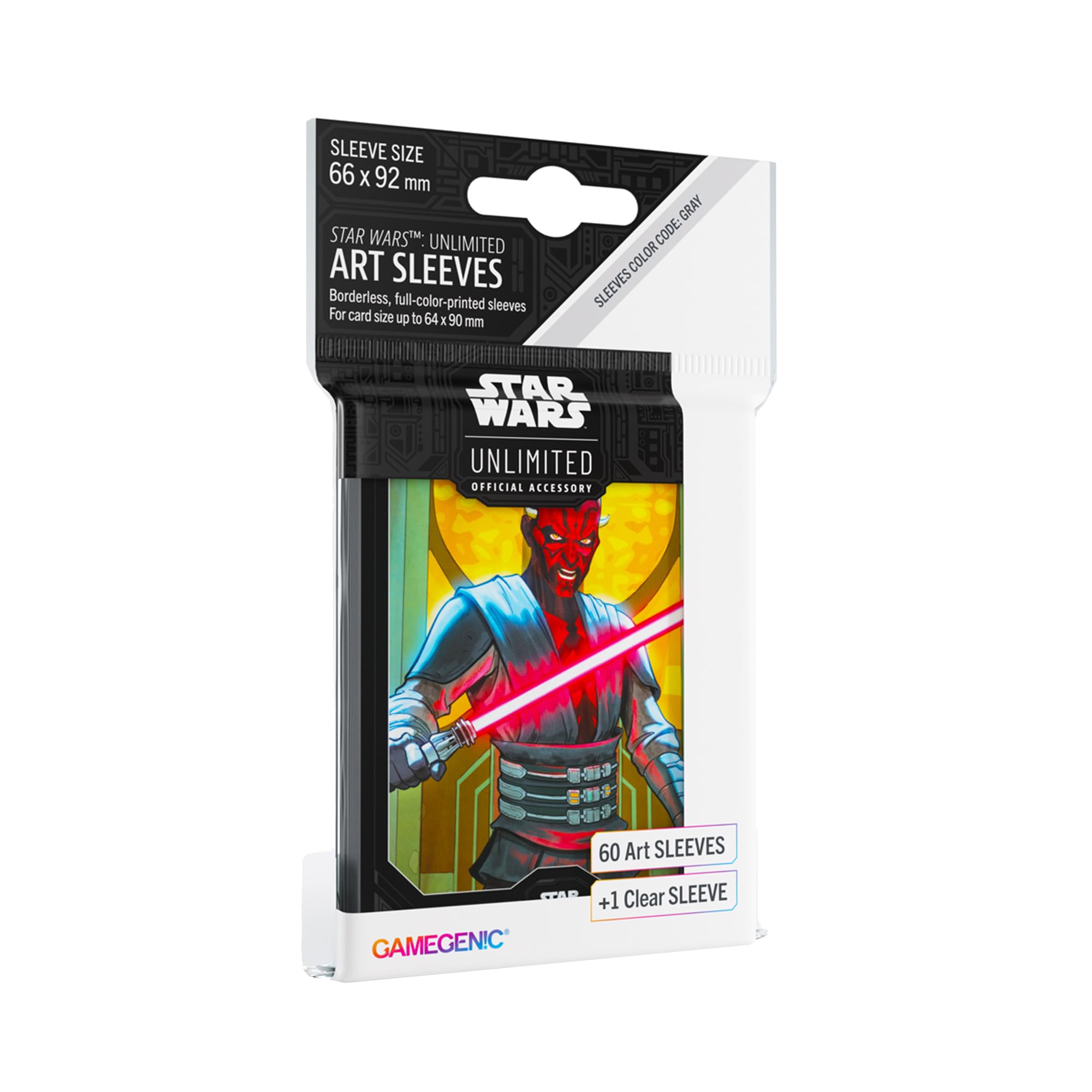 Gamegenic Star Wars Unlimited Darth Maul Art Card Sleeves | 66x92mm | 61 Count