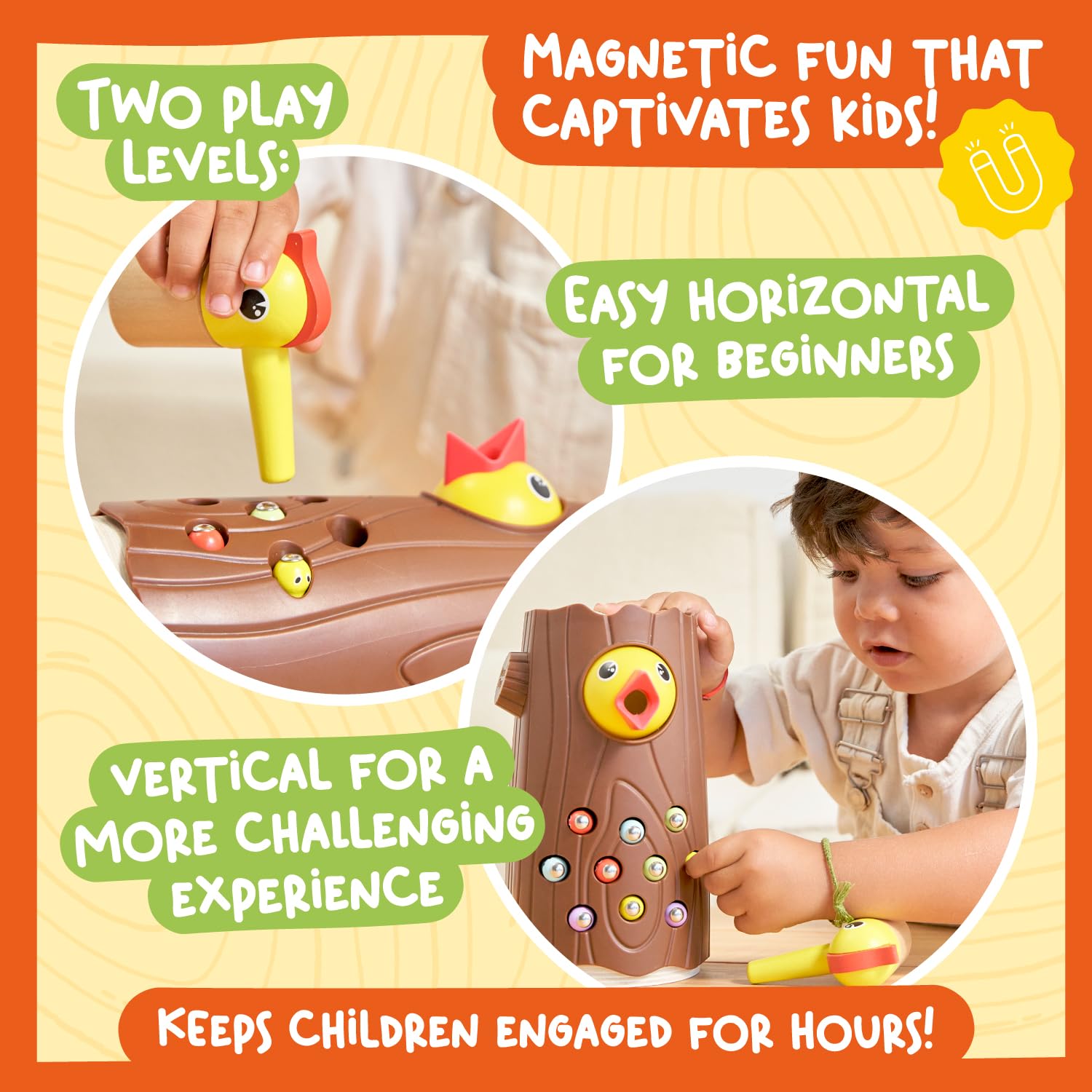 Nene Toys Little Woodpecker - Montessori Educational Toy for Toddlers 2-4 Years 10