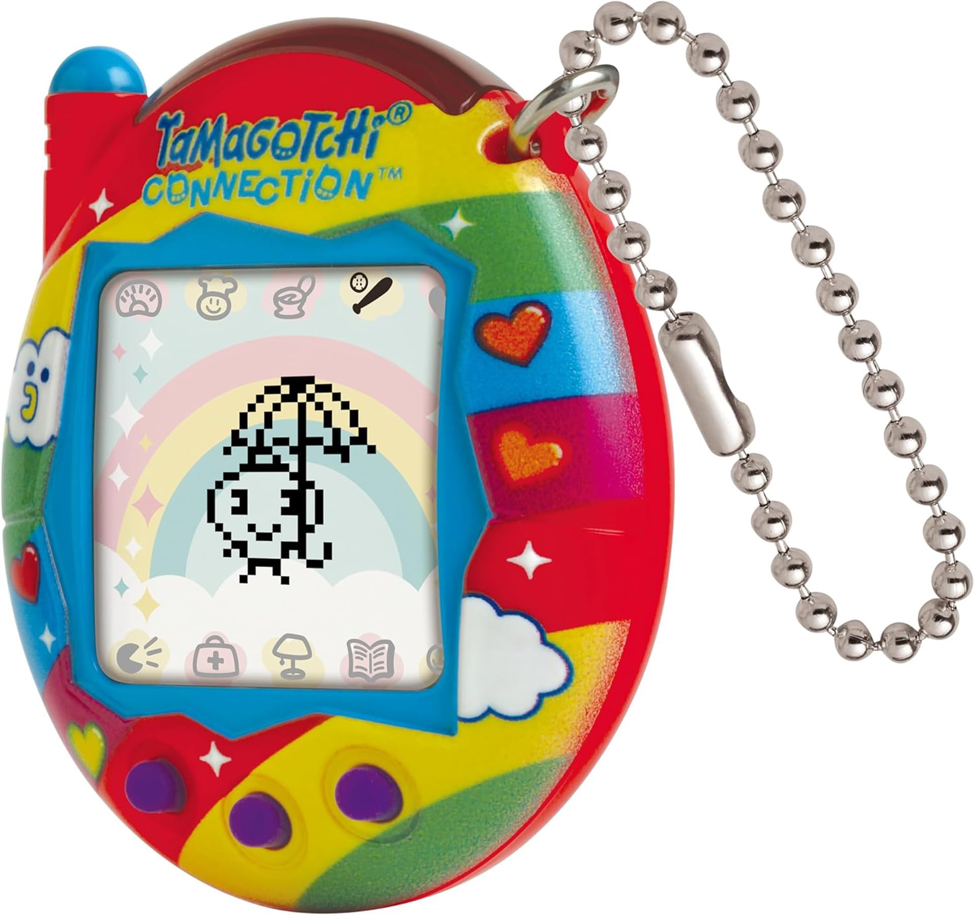 Tamagotchi Connection Digital Pet - Rainbow Sky Shell with Infrared Connection for Kids 8+ 9