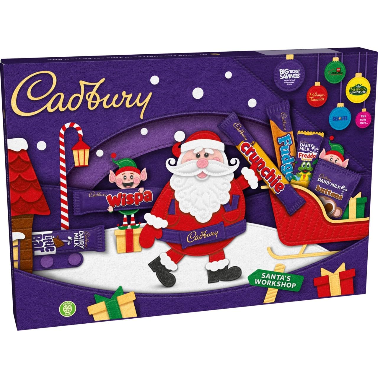 Cadbury Festive Chocolate Selection Box, Perfect Stocking Filler Gift, Incl 3