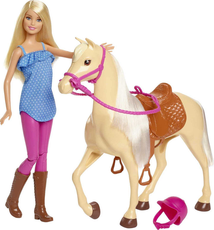 Barbie-Puppe und Pferd