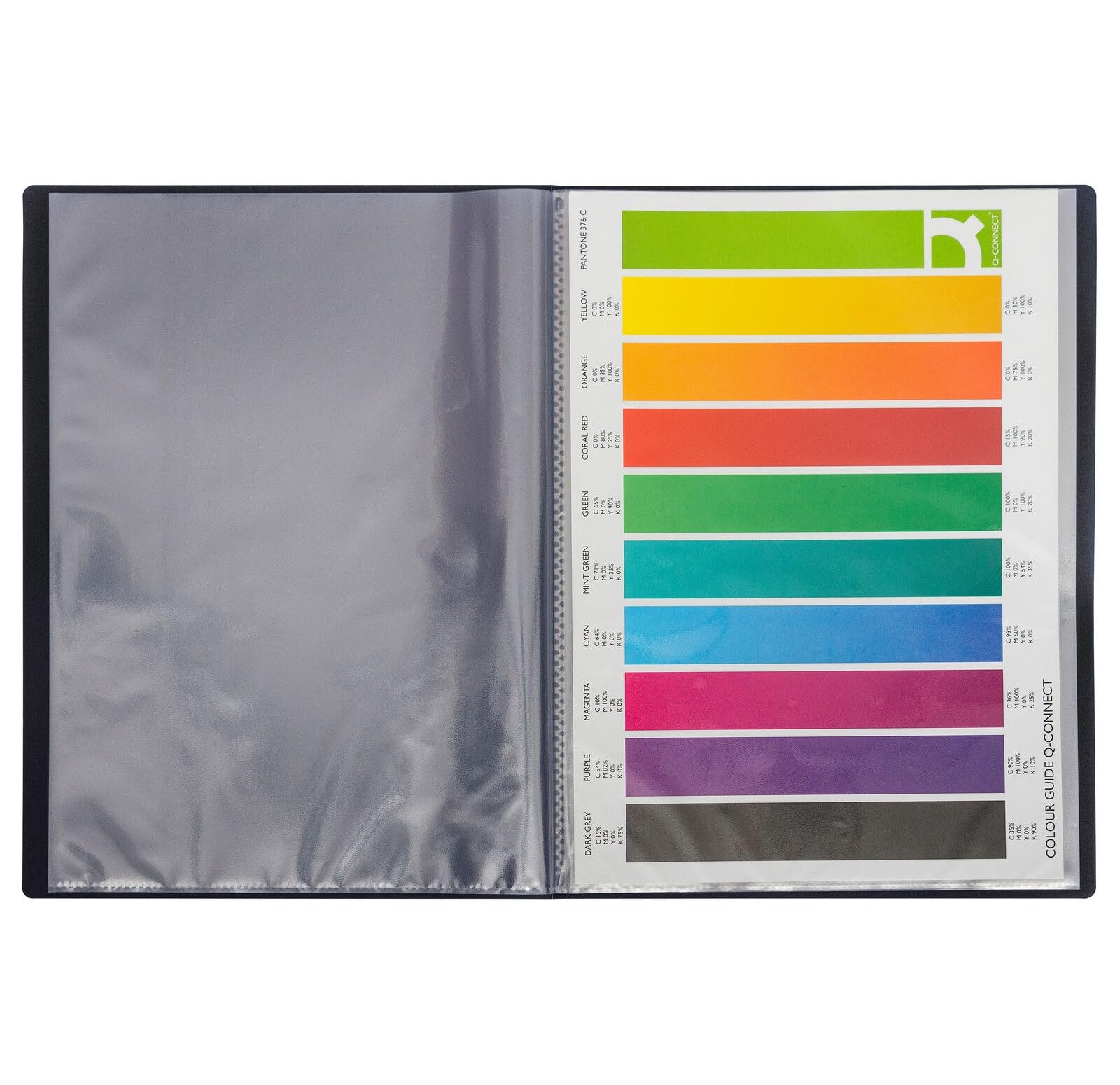 Q-Connect A4 Presentation Book - 20 Pockets | Rigid Polypropylene | Black