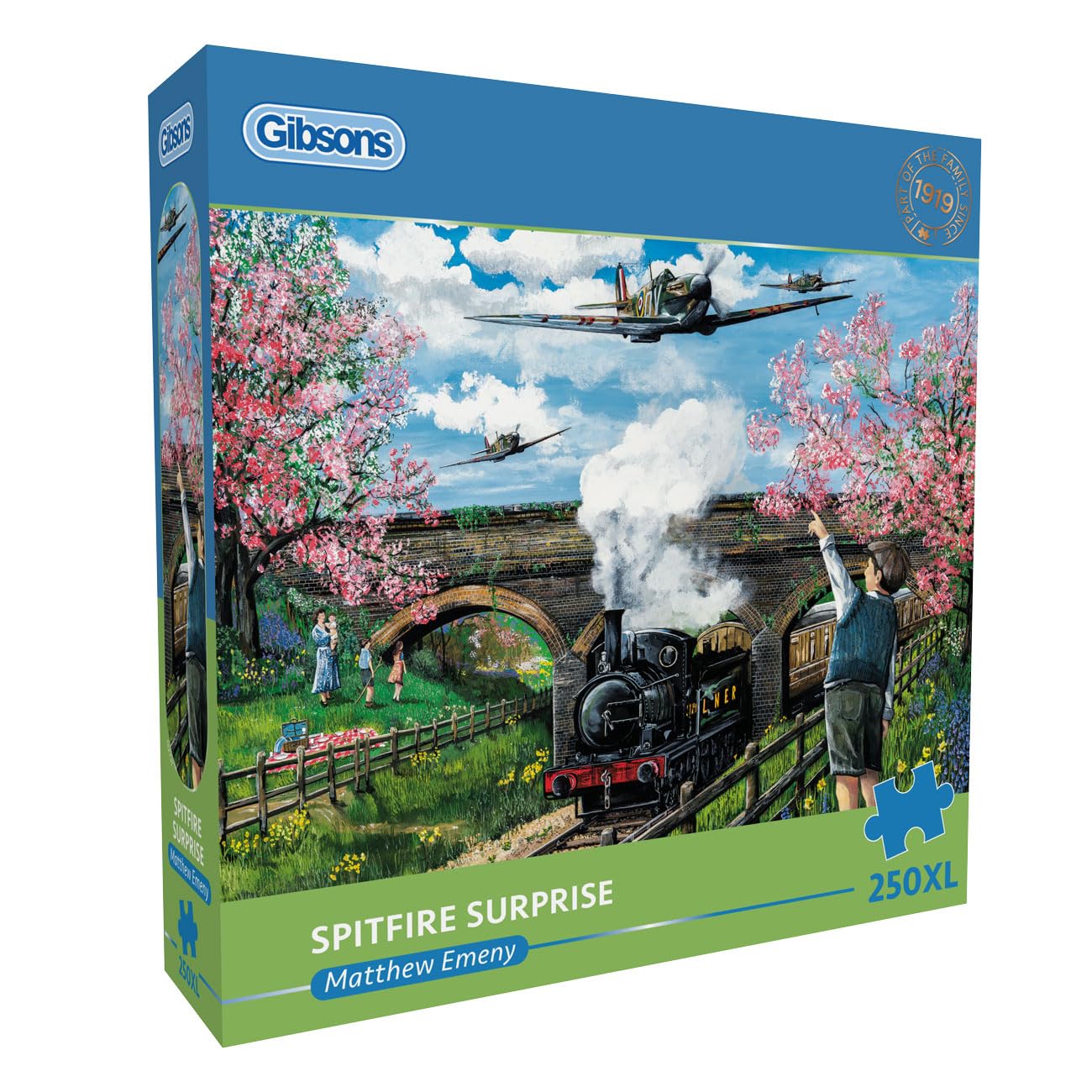 Gibsons Spitfire Surprise - 250 XL Piece Jigsaw Puzzle | Matthew Emeny Art | Ages 14+