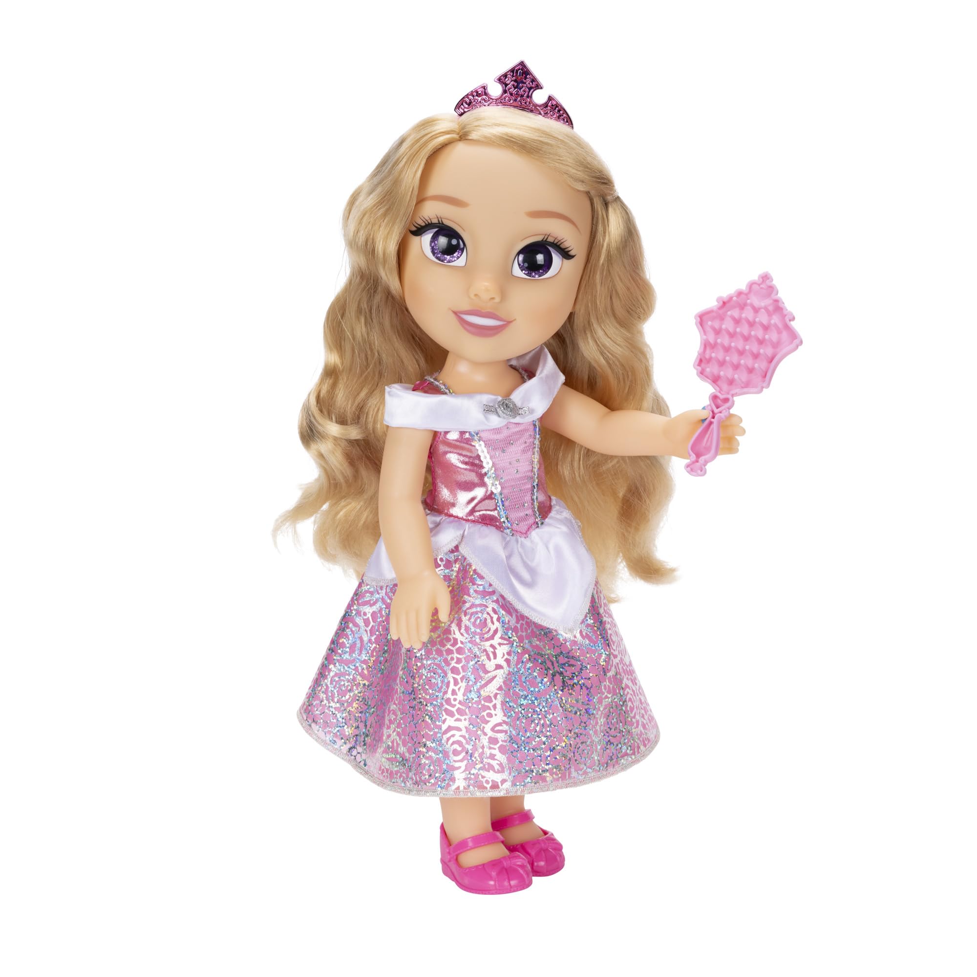 Disney Princess Aurora Fashion Doll - 14" Shimmery Holofoil Dress with Brush & Tiara, Ages 3+ 1