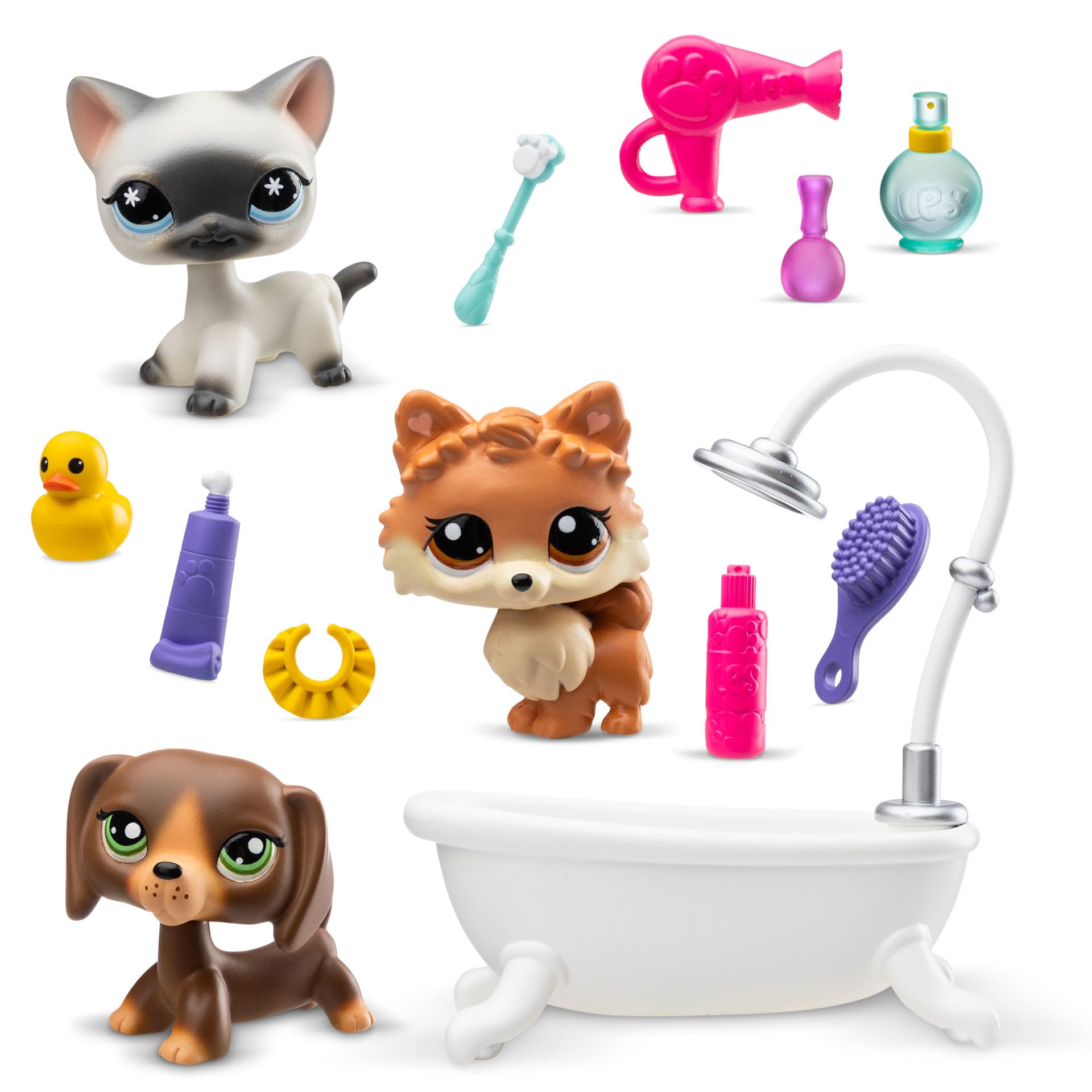 Littlest Pet Shop Grooming Spa Play Pack - 3 Mini Bobble Head Pets with Accessories & Virtual Code 12
