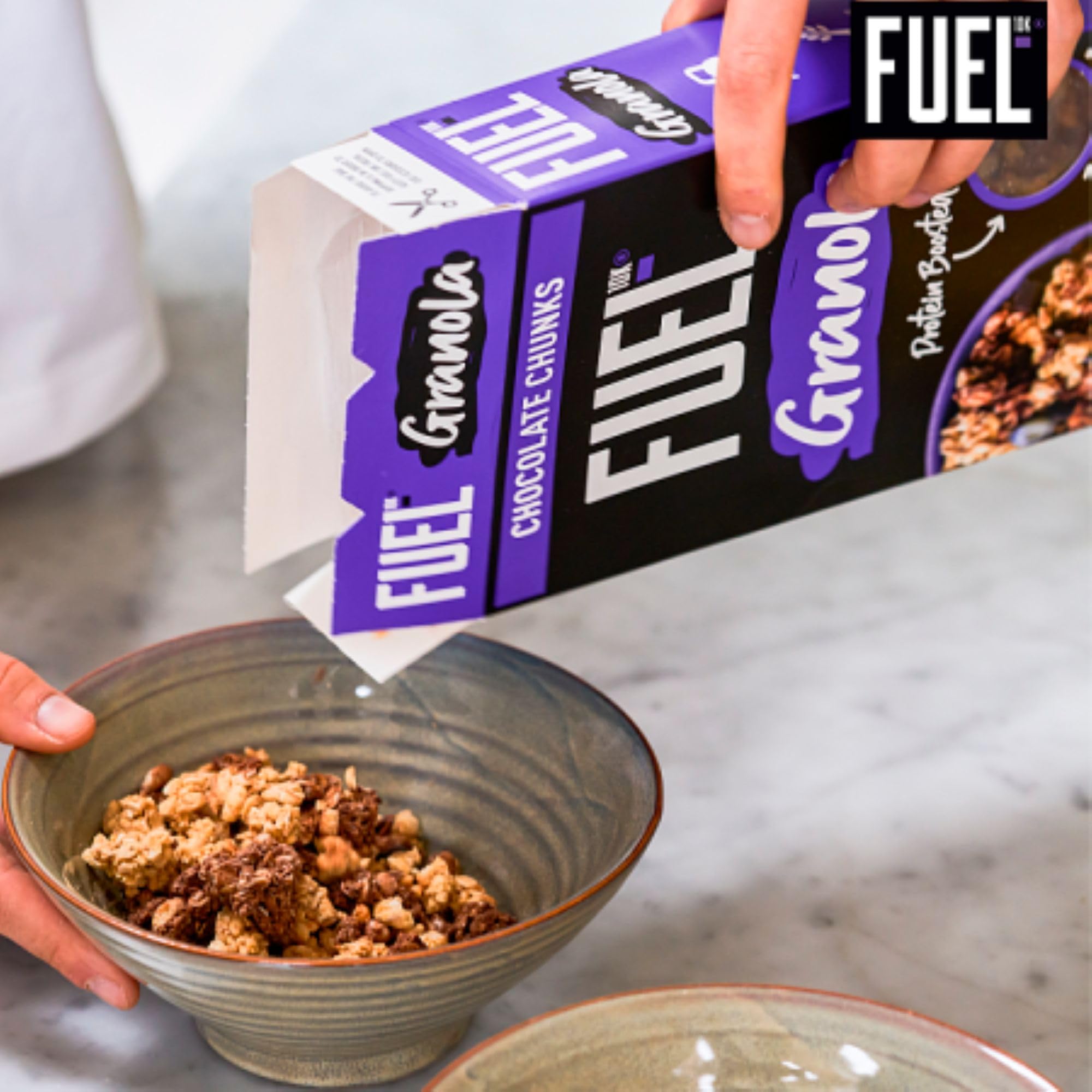 FUEL10K Chocolate Chunks Protein Granola Breakfast Cereal - High Protein, Chunky Granola with Dark Chocolate 3