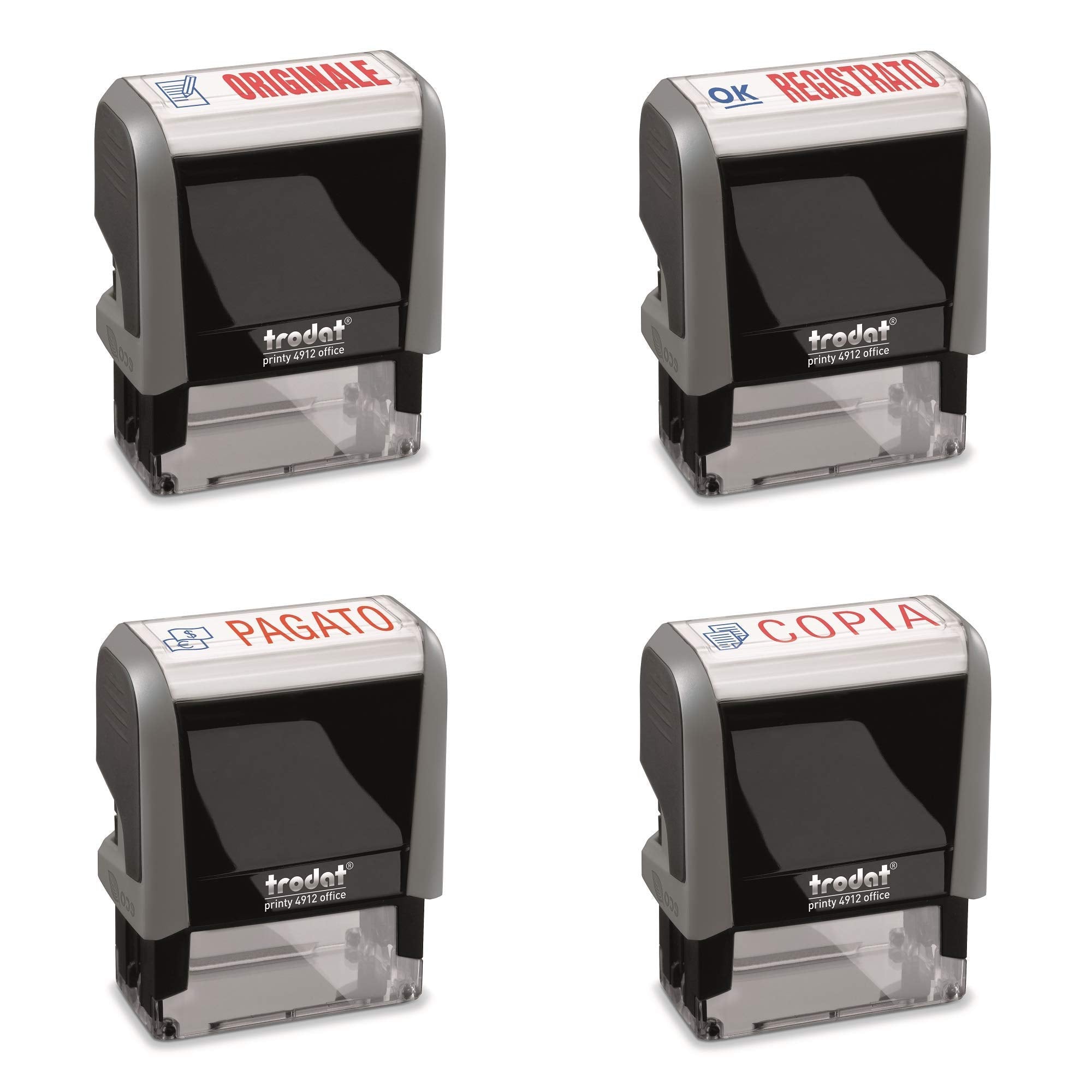 Trodat Replacement Ink Pads 6/4912/2 - Pack of 2 - Red/Blue Ink | For Printy 4912, 4912 Typo, 4952