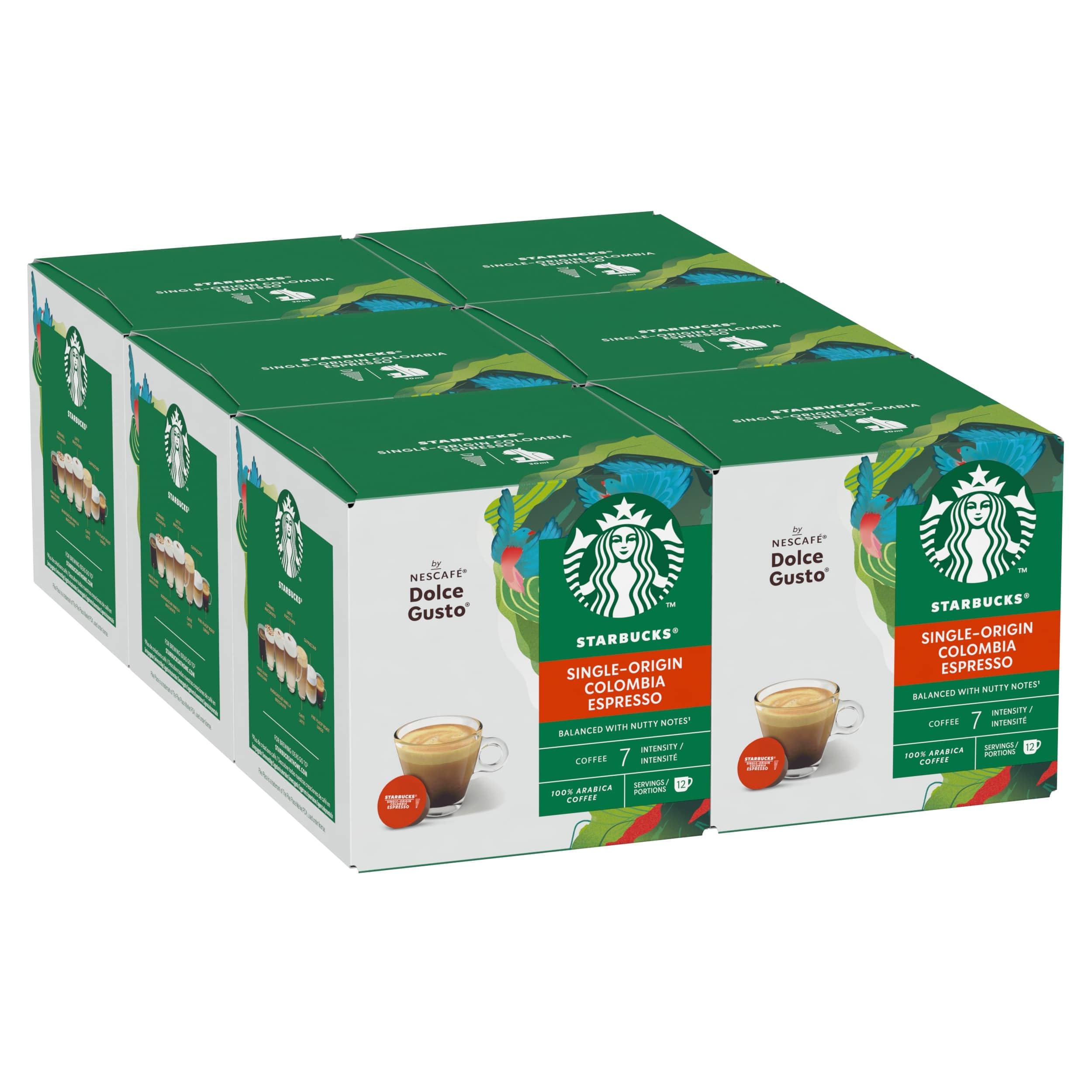 STARBUCKS Colombia Medium Roast Espresso Coffee Pods for NESCAFÉ Dolce Gusto | 72 Capsules (6 x 12) 1