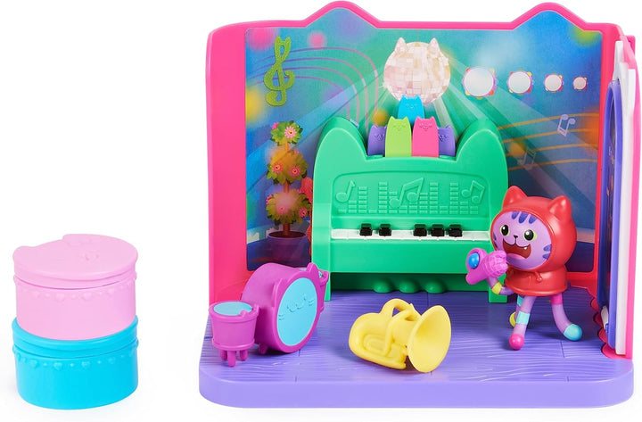 Gabby’s Dollhouse Groovy Music Room Playset with Daniel James Catnip Figure - Ages 3+